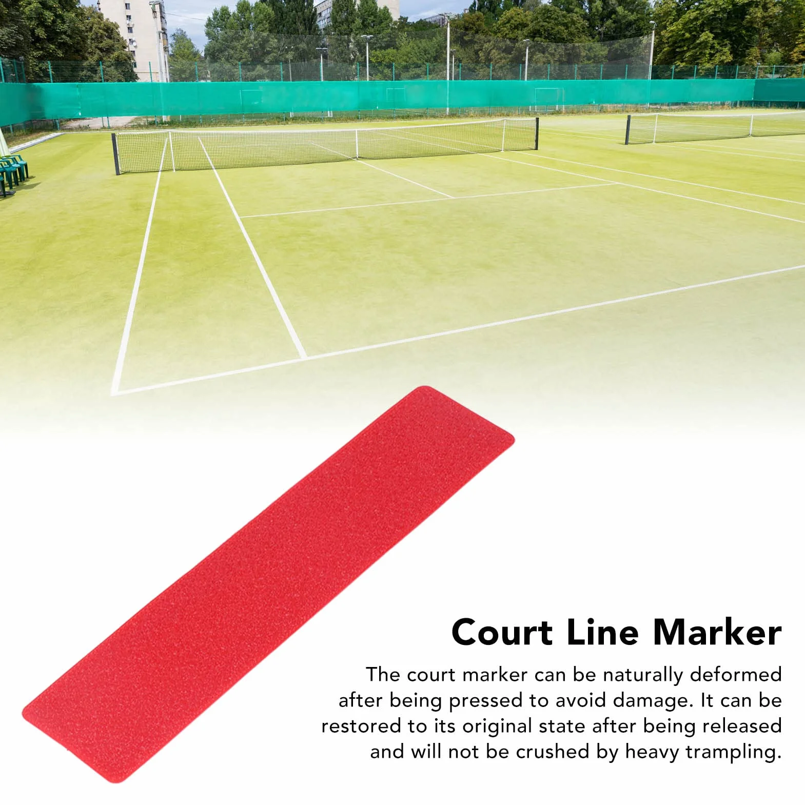 OUKENS Kit de Marqueurs de Ligne de Court, Marqueurs de Point de Tennis, Ligne de Marquage Polyvalente pour Terrain de Basket-Ball