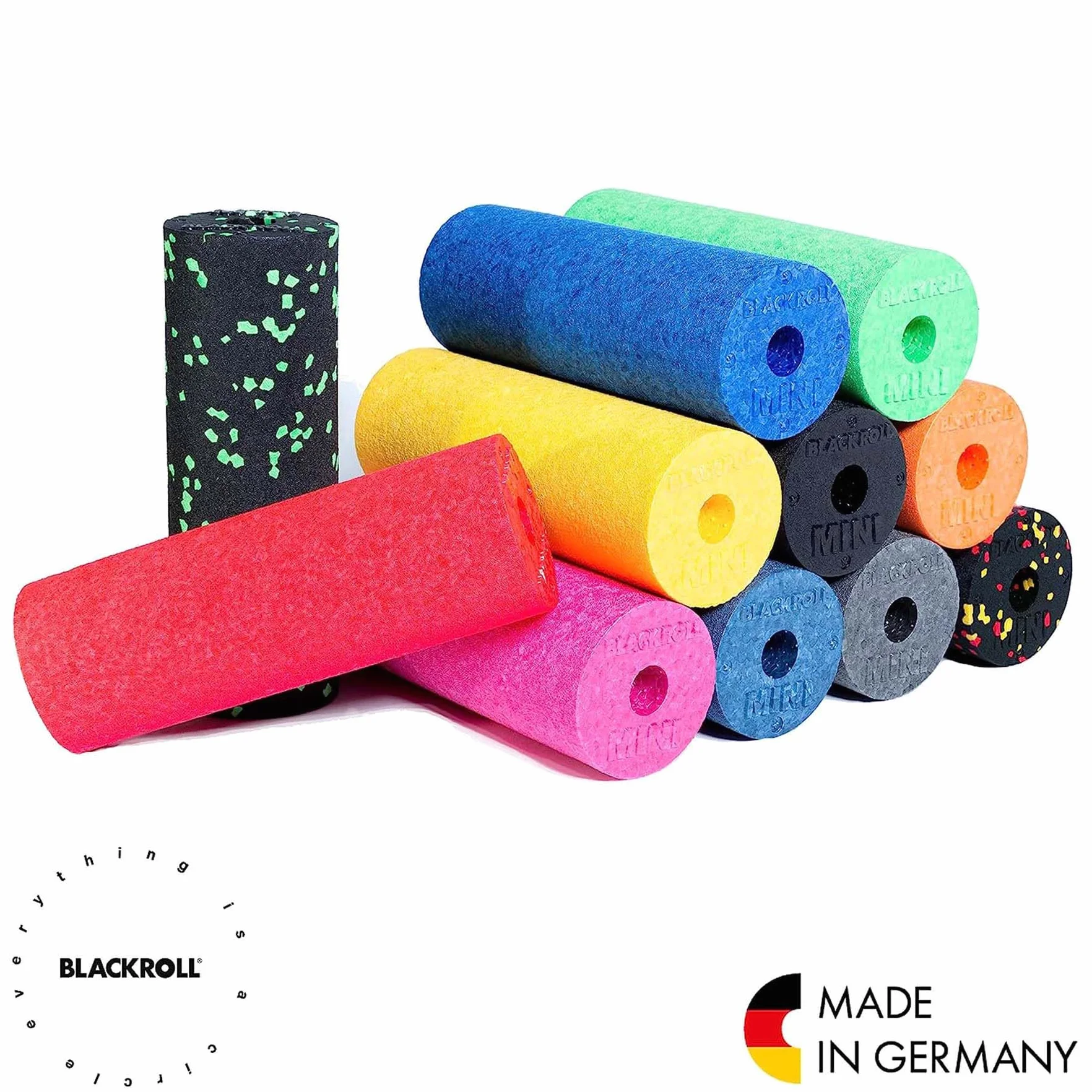 BLACKROLL MINI (5x15 cm) | Le petit rouleau de massage en mousse original pour l'exercice des fascias, le fitness, le yoga et la récupération musculaire en différentes couleurs
