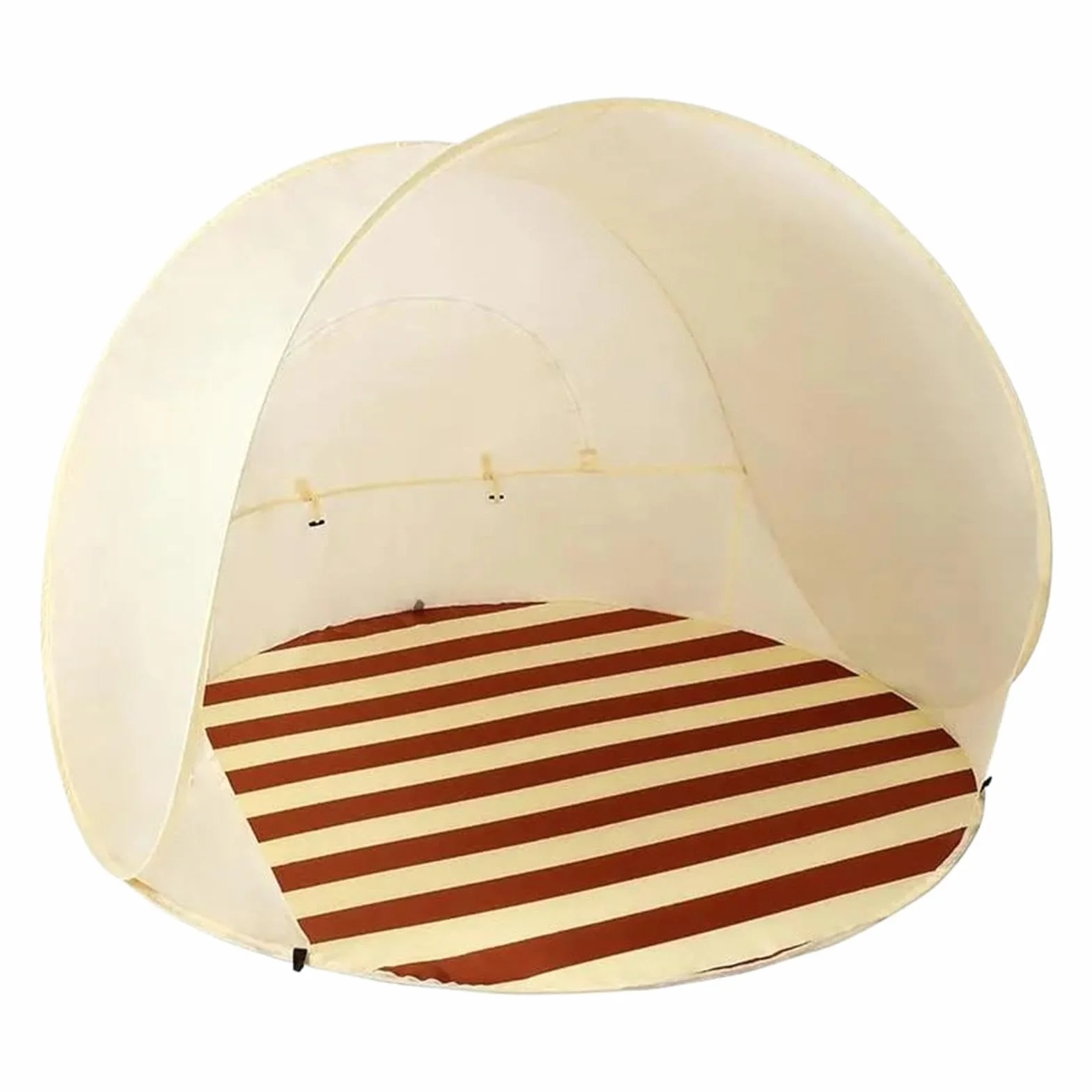 Tente De Plage Pop-up pour 3-4 Personnes, Abri De Plage Anti-UV UPF 50+, Tente De Plages Bébé avec Fenêtres en Filet, Coupe-Vent Semi-Ouvert Portable pour La Plages Et Le Jardin
