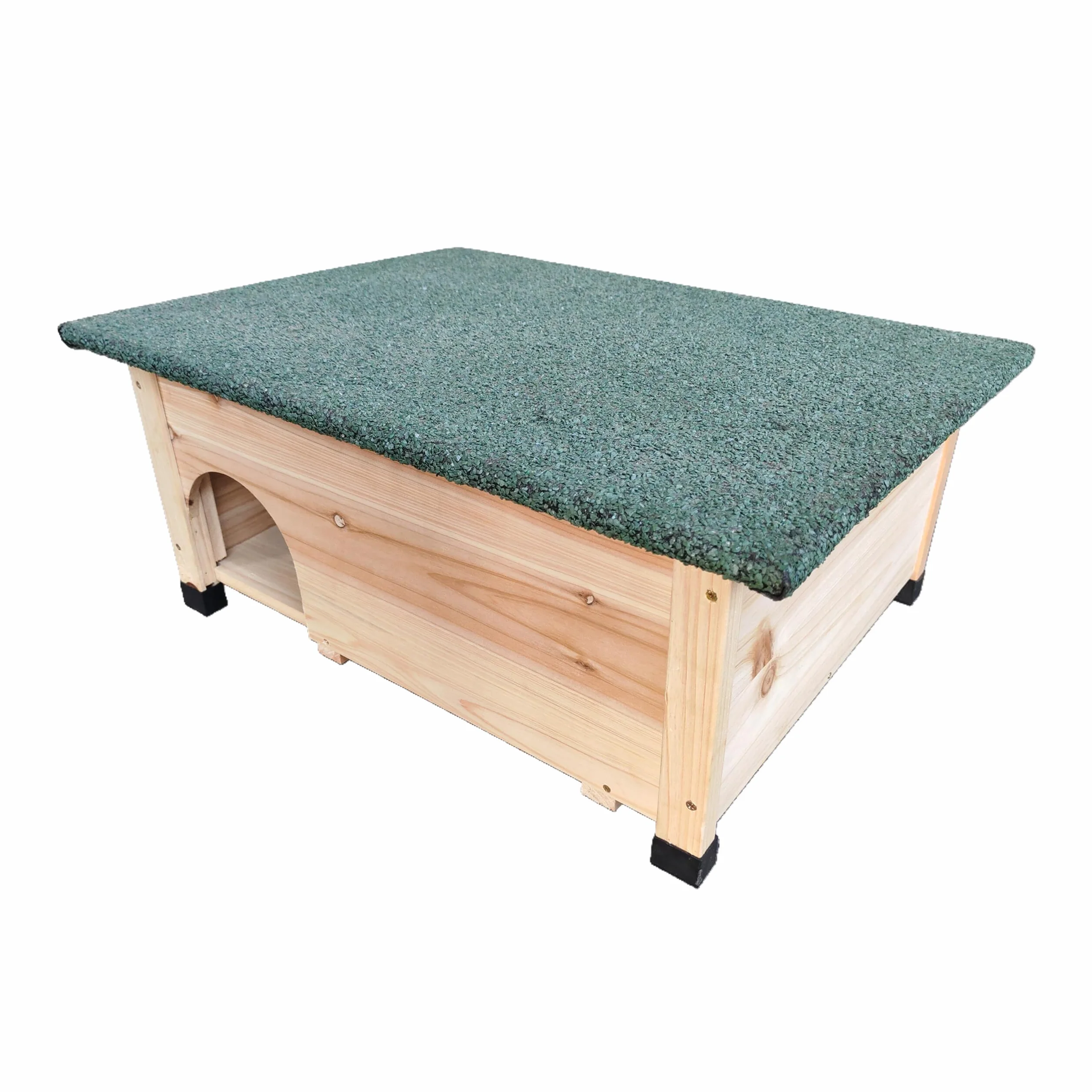 Relaxdays Maison hérisson avec Sol, Labyrinthe & Toit étanche, Bois, 25x57x44 cm, Naturel