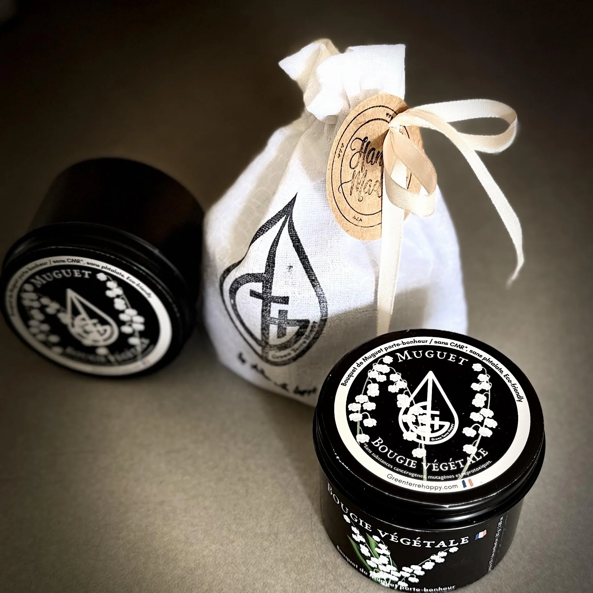 Bougie porte bonheur au Muguet, parfum naturel, cire végétale