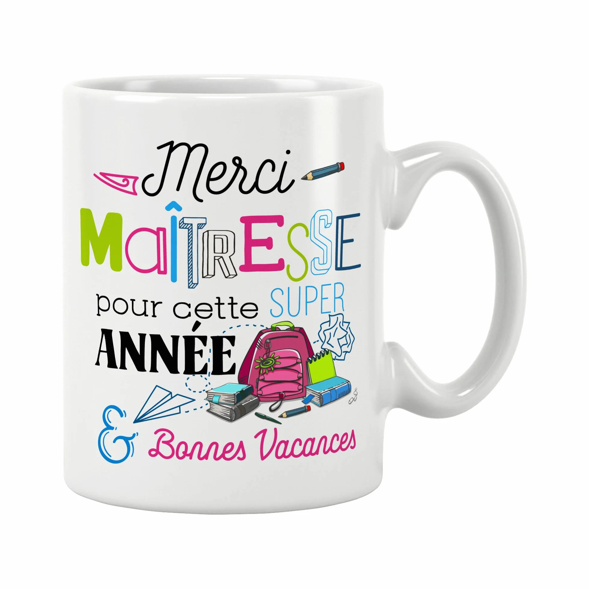 Mug Cadeau Fin d'Année Scolaire Maîtresse 11oz 320ML