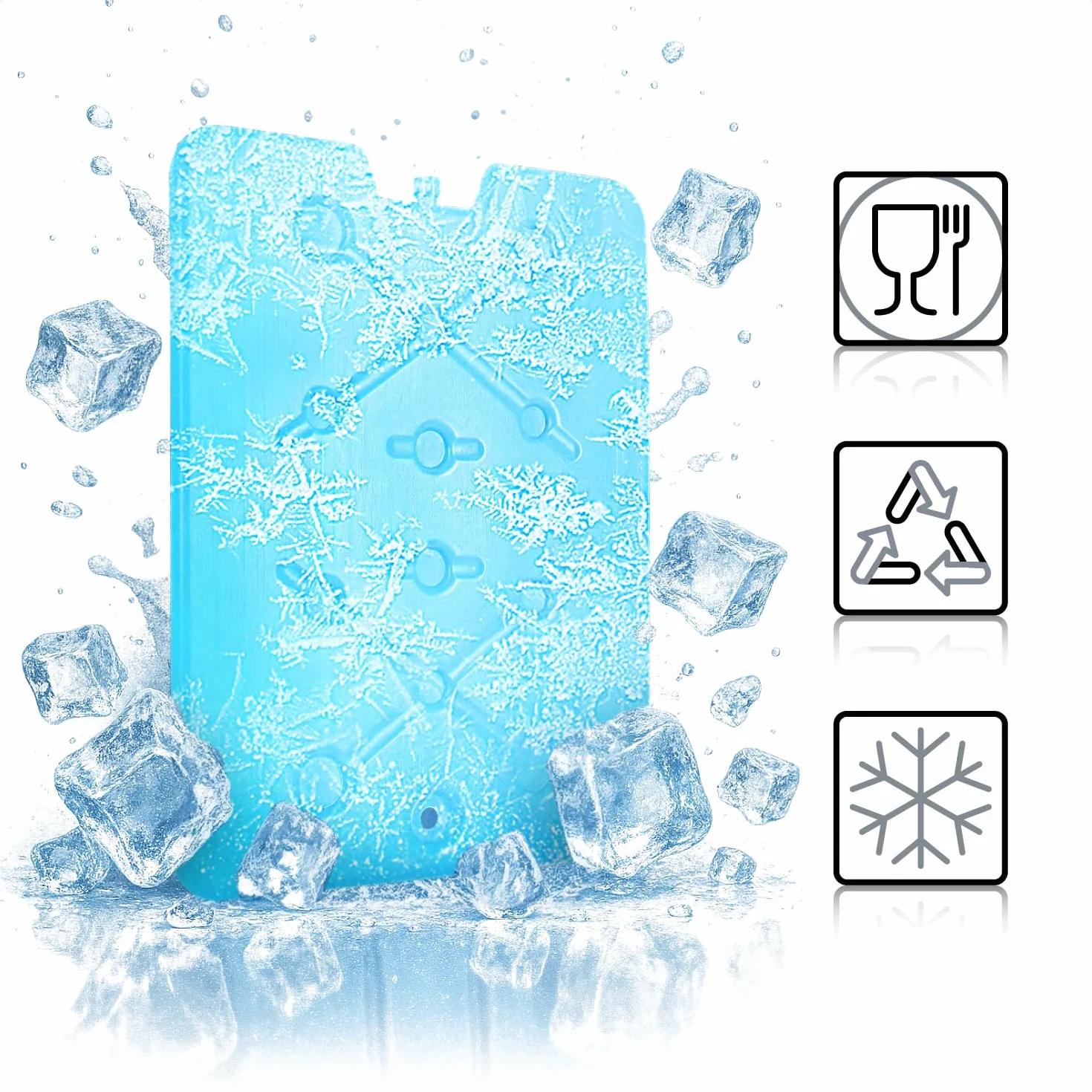 4X Pack réfrigérant Extra Plat - Grand élément réfrigérant pour glacière et Sac Isotherme - 4 pièces