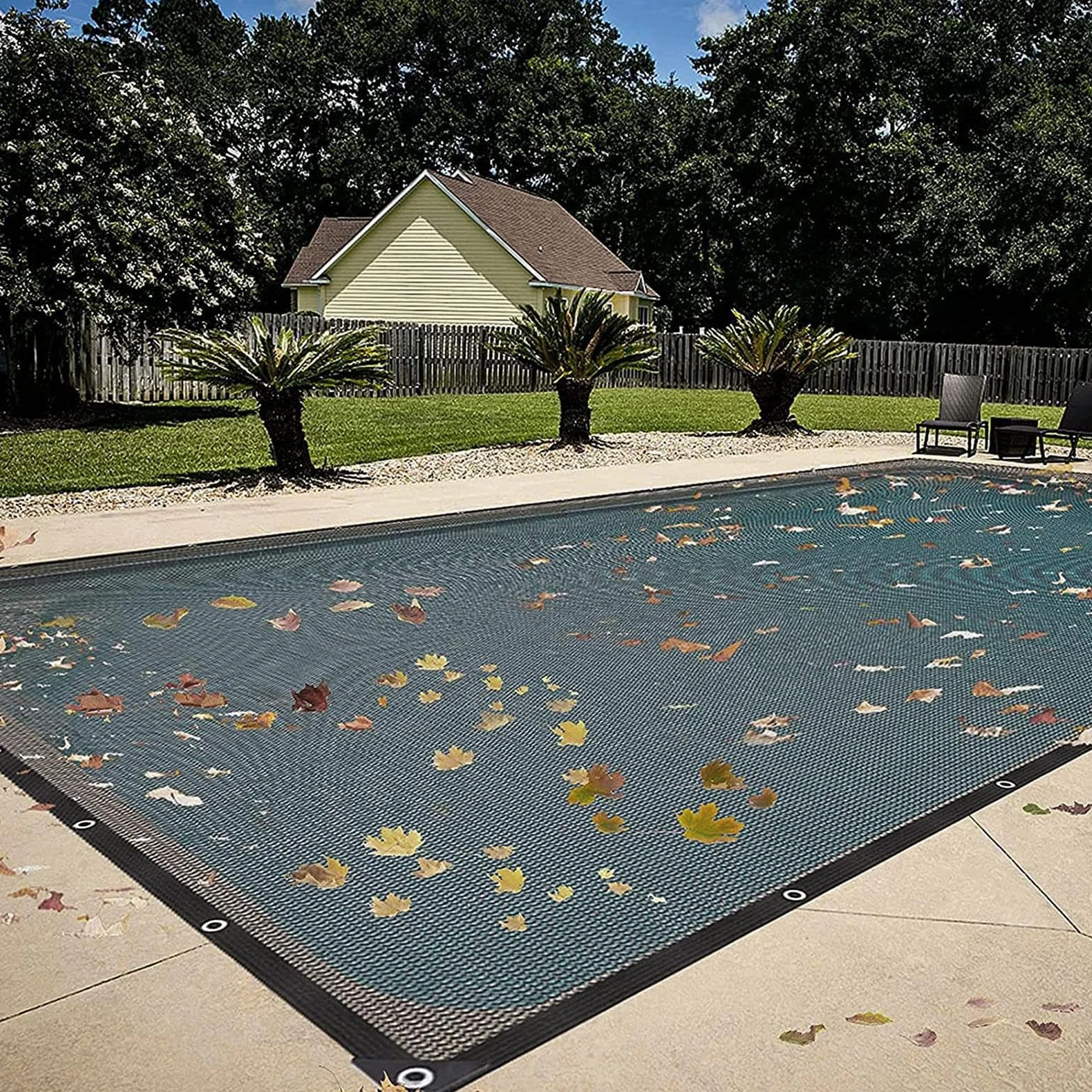 Filet à feuilles pour piscines hors-sol 6 x 12 m avec œillets