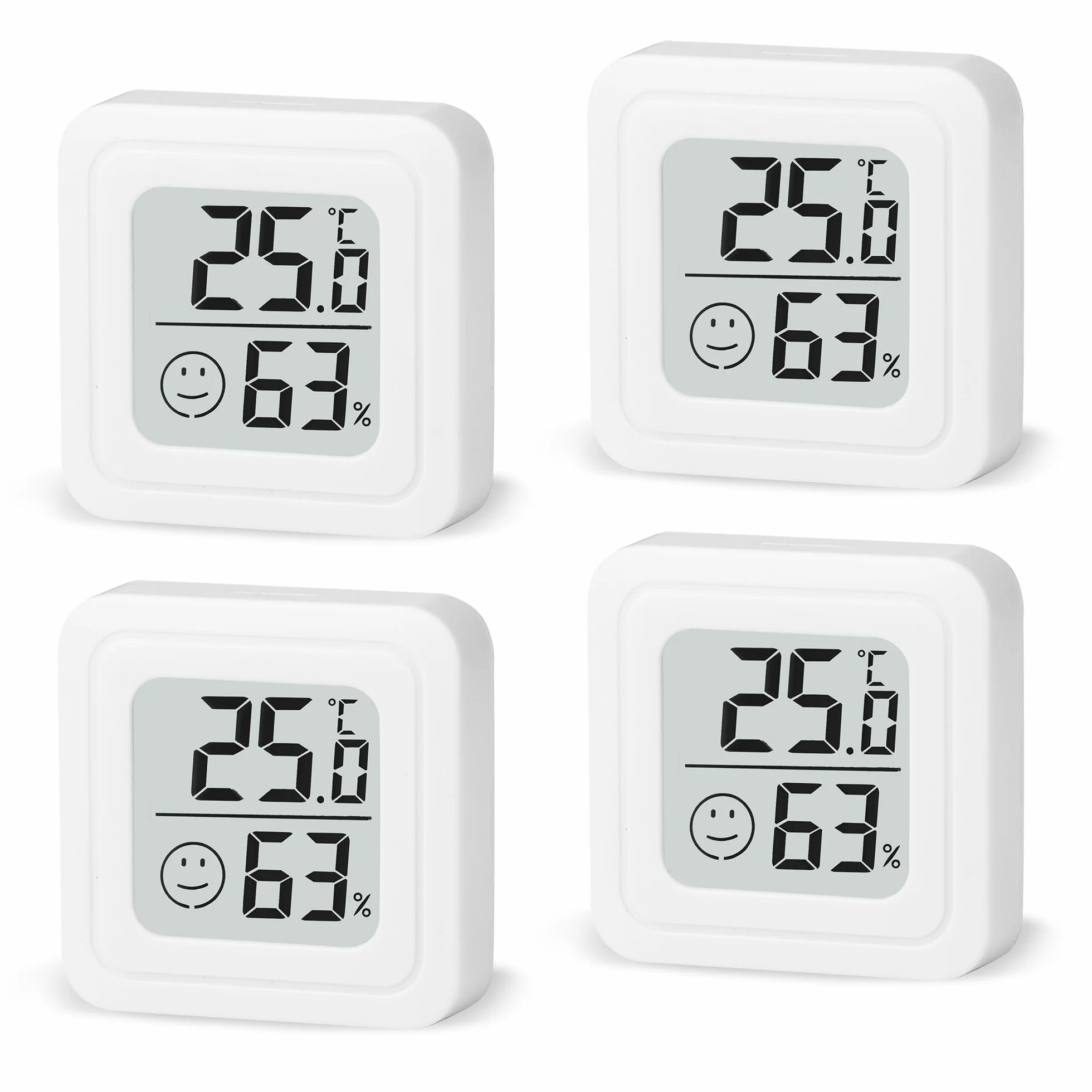 Thermomètre Hygromètre Intérieur Digital Haute Précision Moniteur Température Humidimètre 4 Pièces
