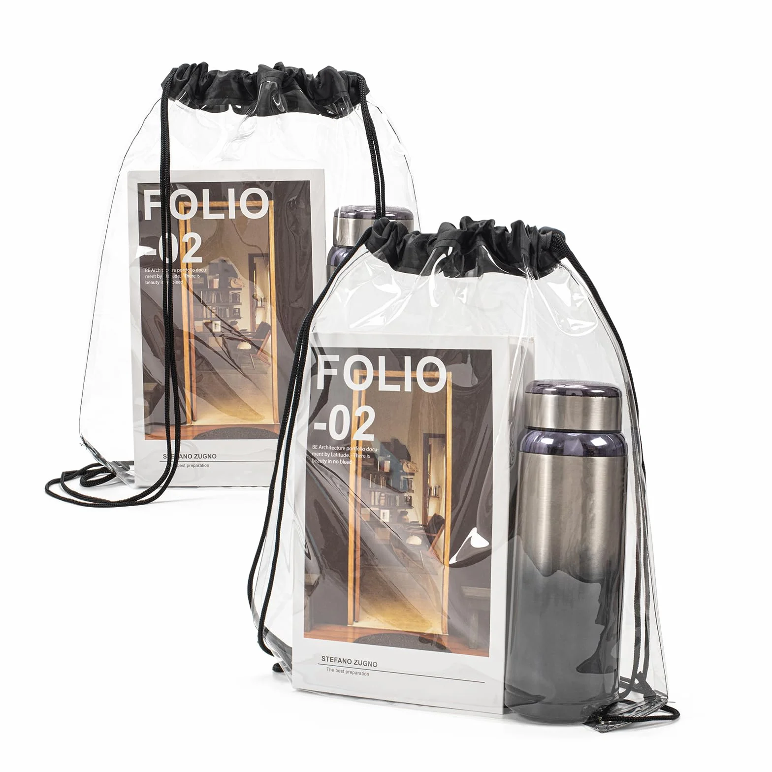Dzpuhuojz Pack de 2 sacs transparents festival, sac à dos transparent, sac transparent, pour sac à dos d'école, salle de sport, voyage, natation à la plage