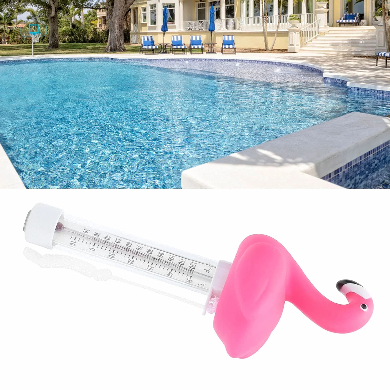 Thermomètre De Piscine Flottant, Flamant Rose, Intérieur Extérieur, Pour Piscine SPA