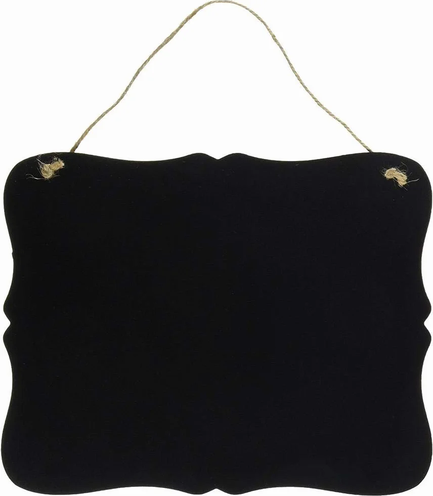 Tableau Noir Suspendu Vintage en Bois avec Corde Jute Effaçable 20 x 25,7 cm