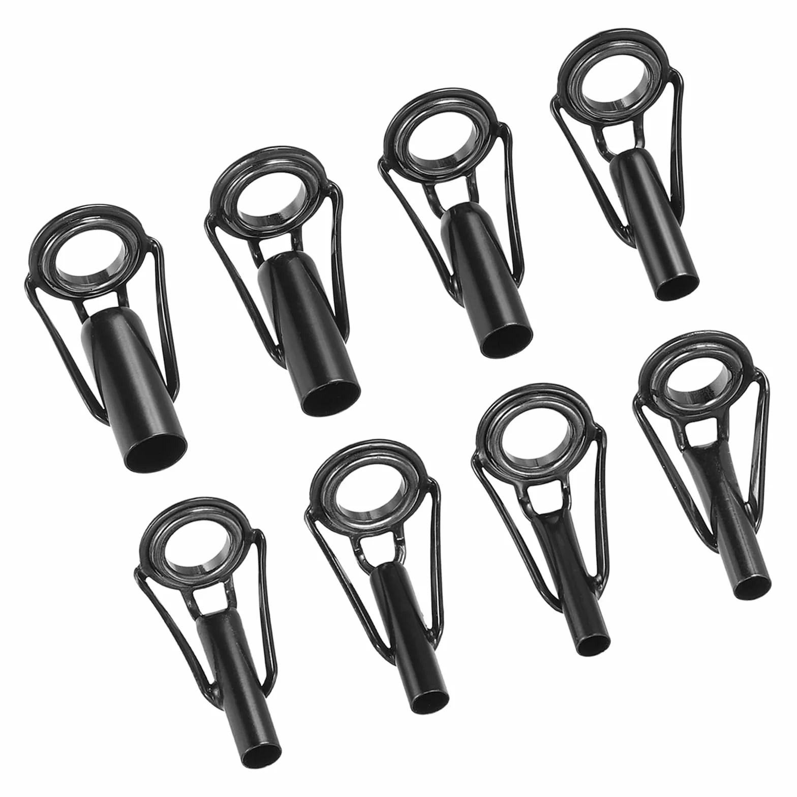 PATIKIL Canne Pêche Embouts Réparation Trousse 3-6mm INOX Acier Guide Eau Salée Douce 8 pcs Noir
