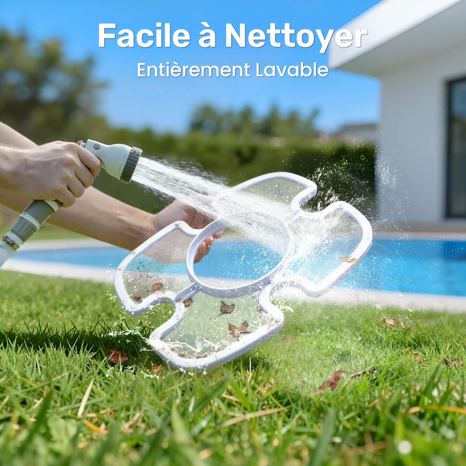 Gosvor Robot Piscine sans Fil, Aspirateur Automatique Piscine Hors Sol, 90 Min Autonomie, Retour Automatique, 80 m²