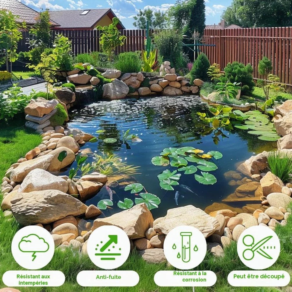 Bassin HDPE Noir 0,2 mm Imperméable Résistant aux Intempéries 150x200 cm