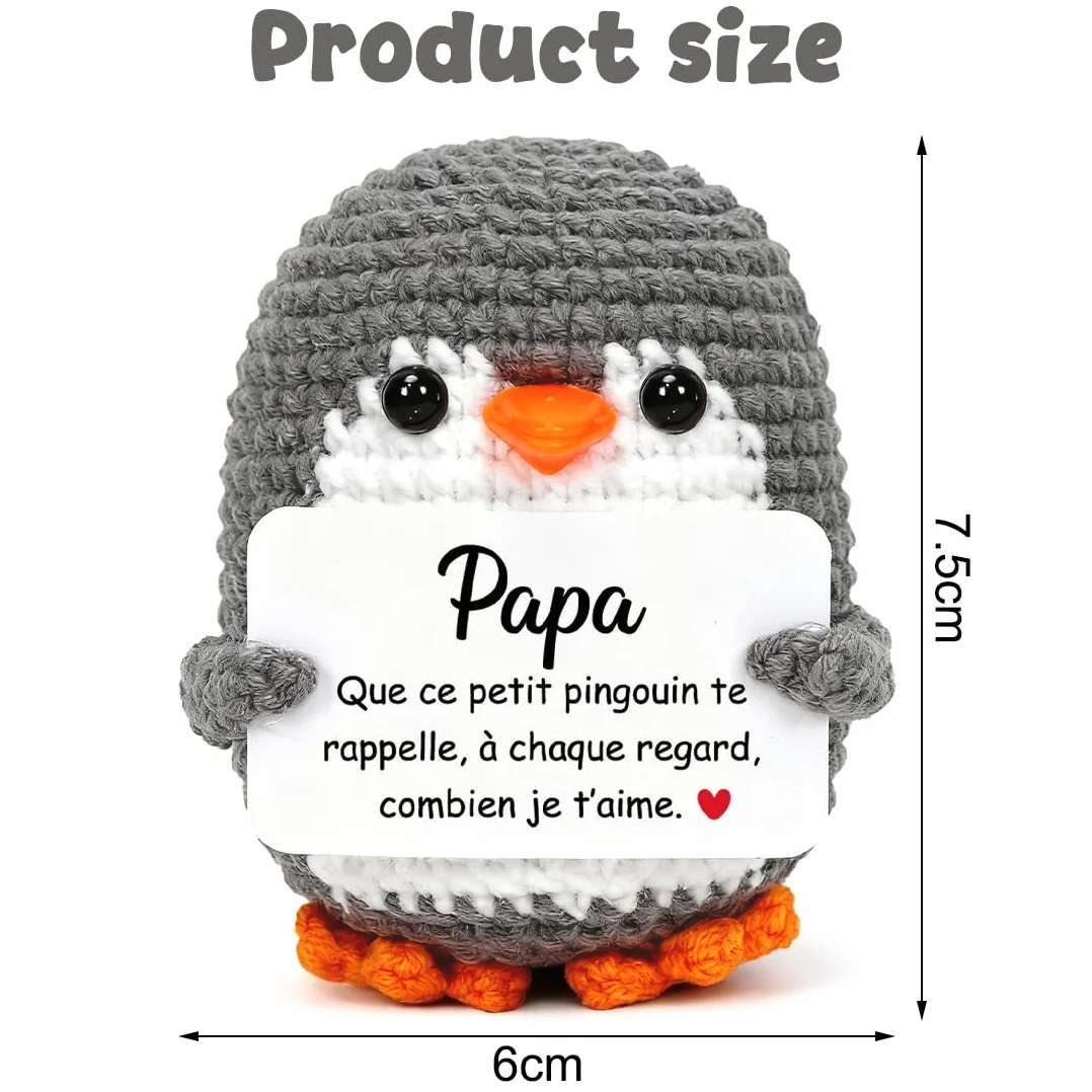 Pingouin en Crochet Main Cadeau Papa Fête des Pères Noël