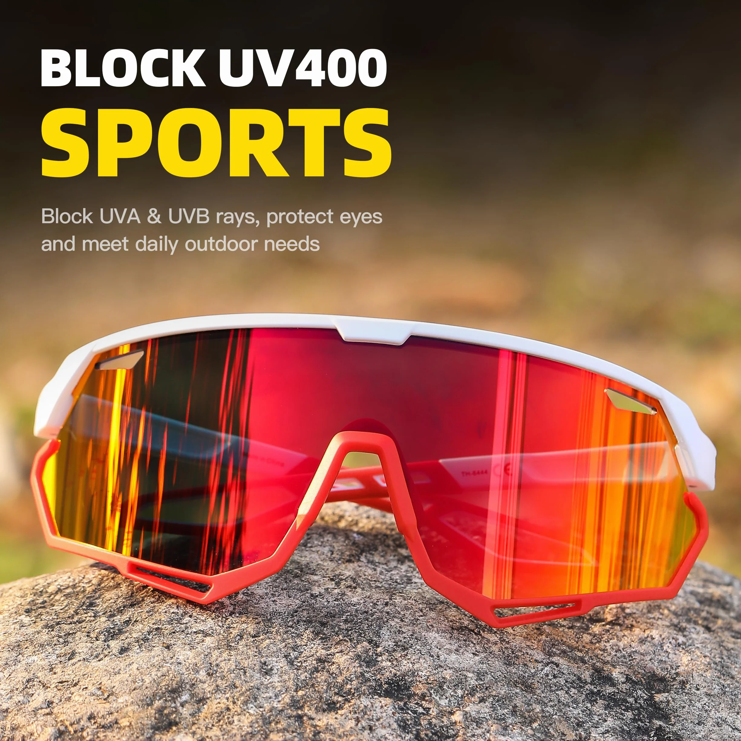 Lunettes de soleil de sport pour homme et femme, monture VTT pour sports de plein air, course à pied, vélo, pêche