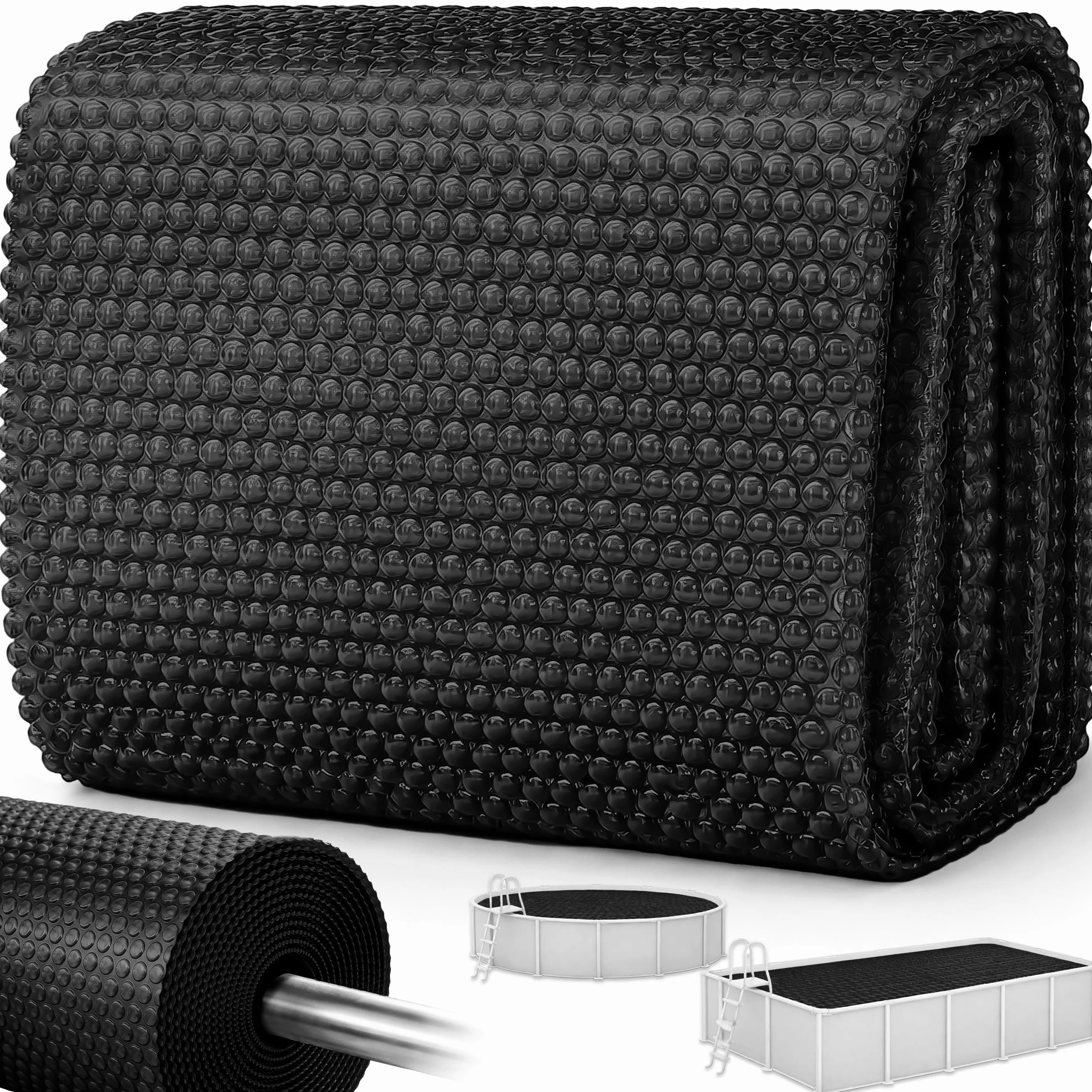 Tillvex Bâche à Bulles Piscine 120 µm 549x274 cm Noir Protection Solaire Chauffage