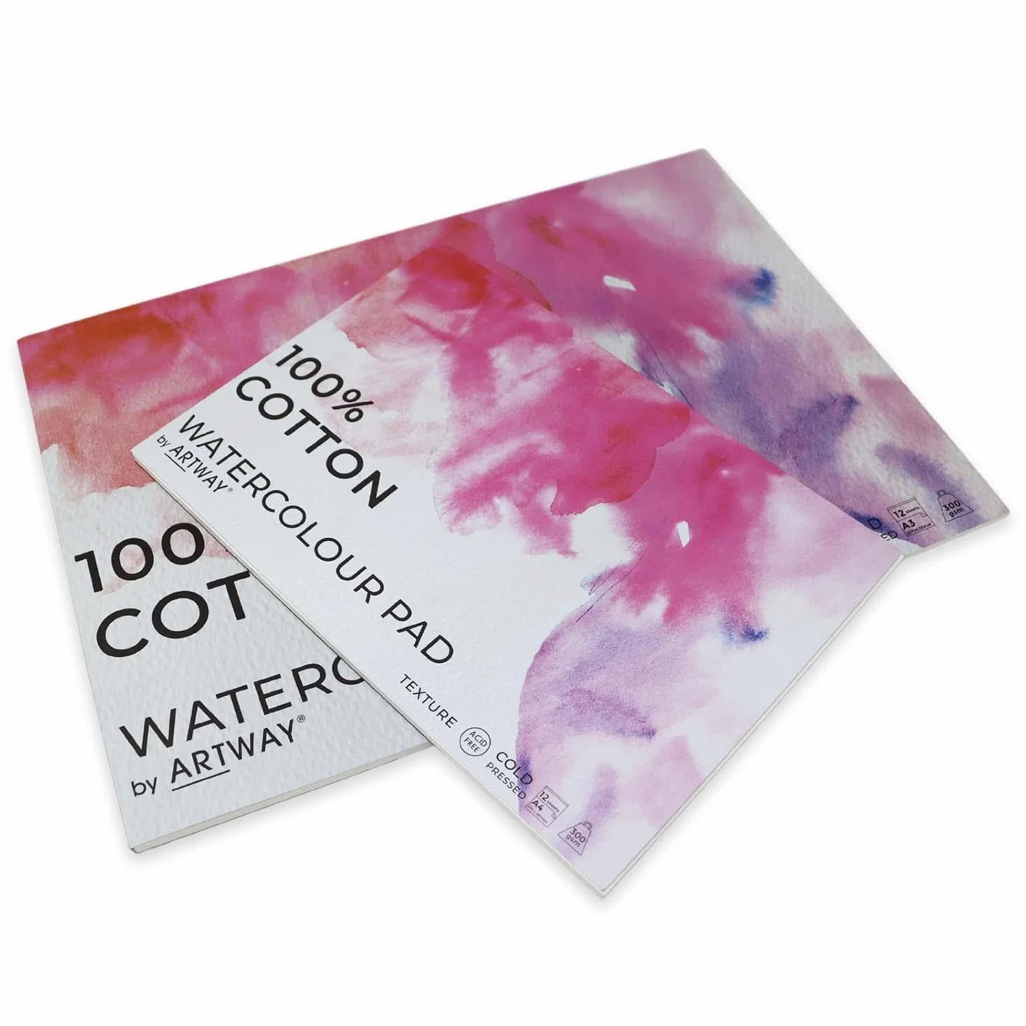 Bloc aquarelle A4 pressé à froid 300 g/m² 100% coton 12 feuilles blanc Artway