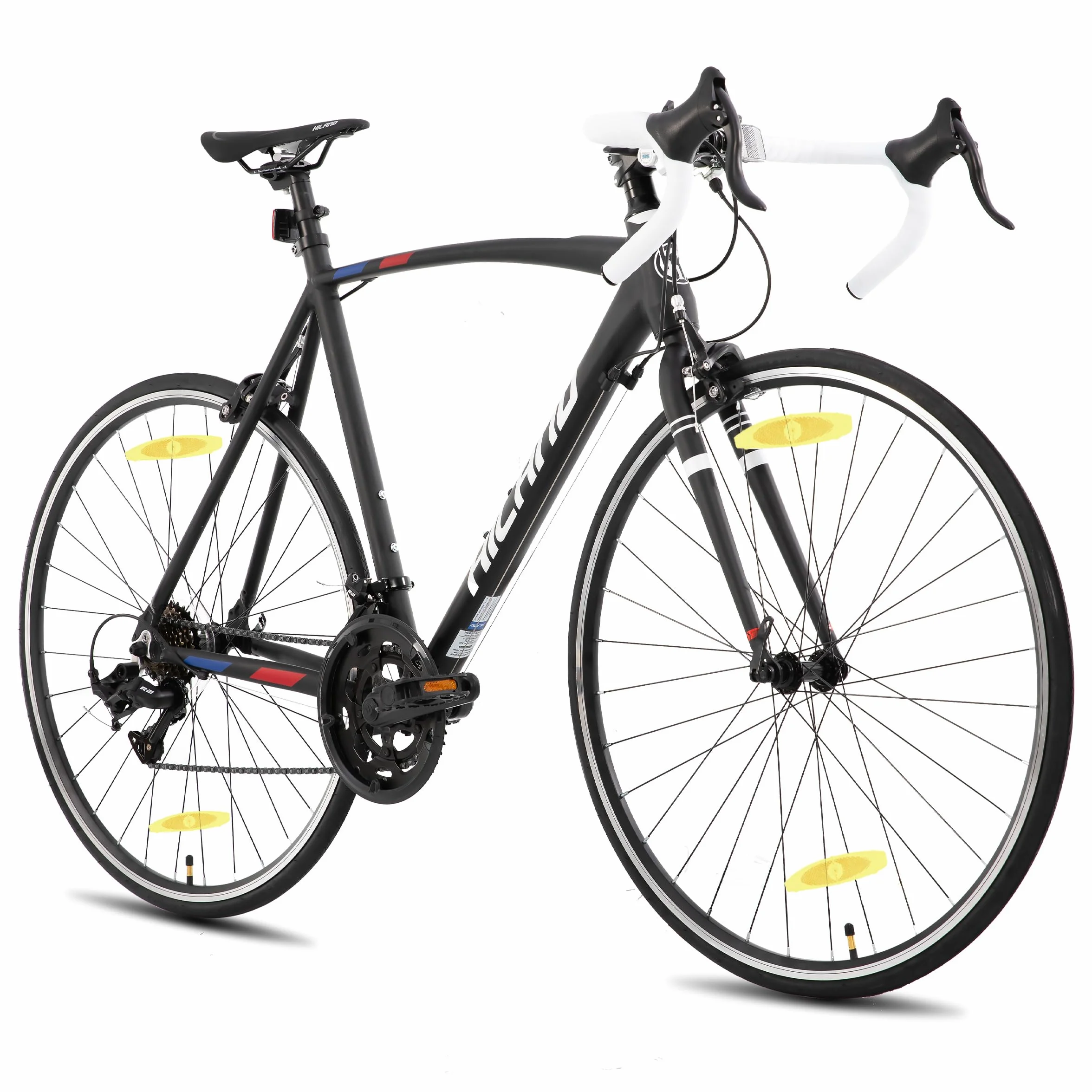 HILAND Alliance Vélo de Route 28" 700C, 14 Vitesses, Cadre Aluminium 49/53/57 cm, Noir/Blanc
