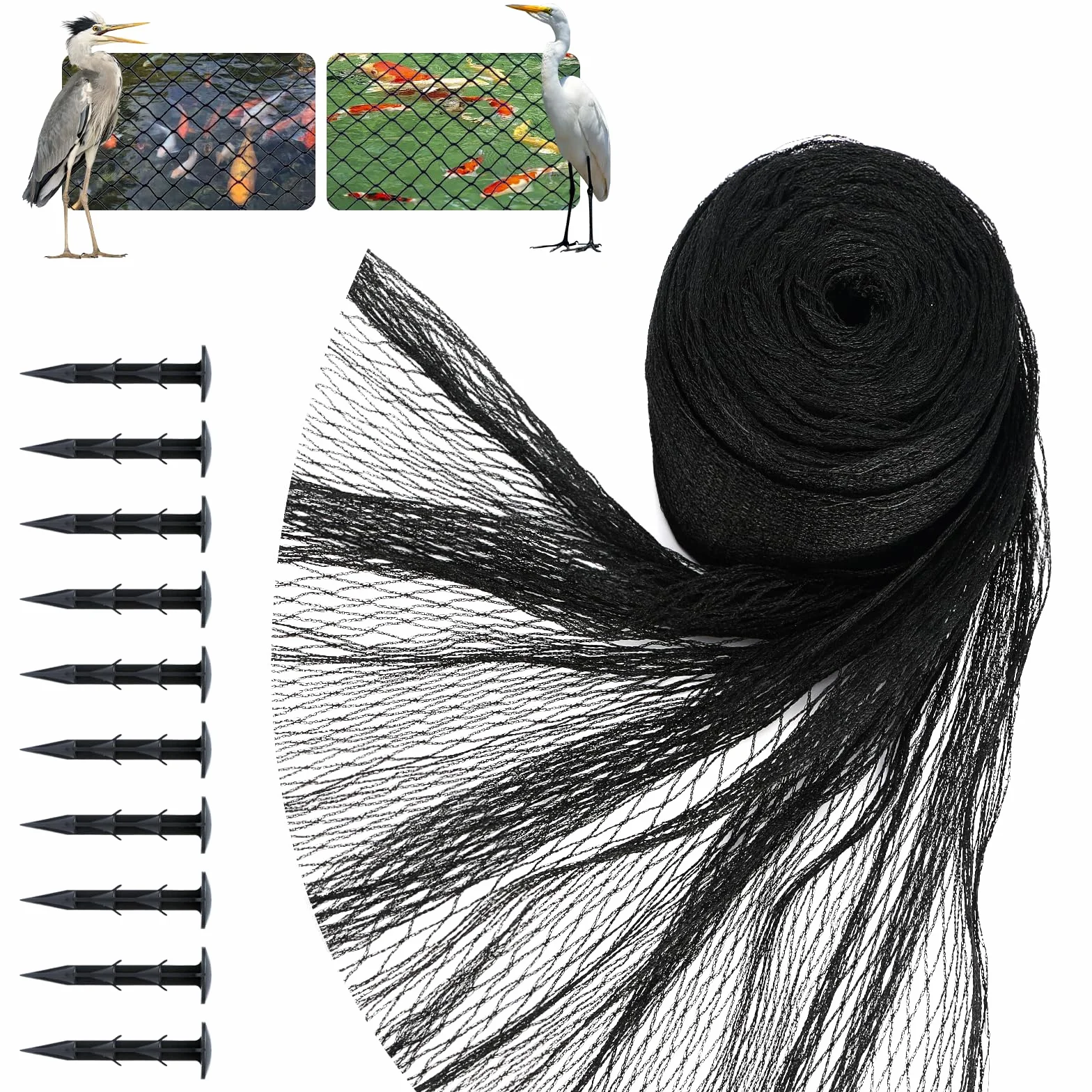 Filet de protection oiseaux pigeons 12x12 mm maille fine 30 g/m² résistant UV bâche piscine arbres fruitiers