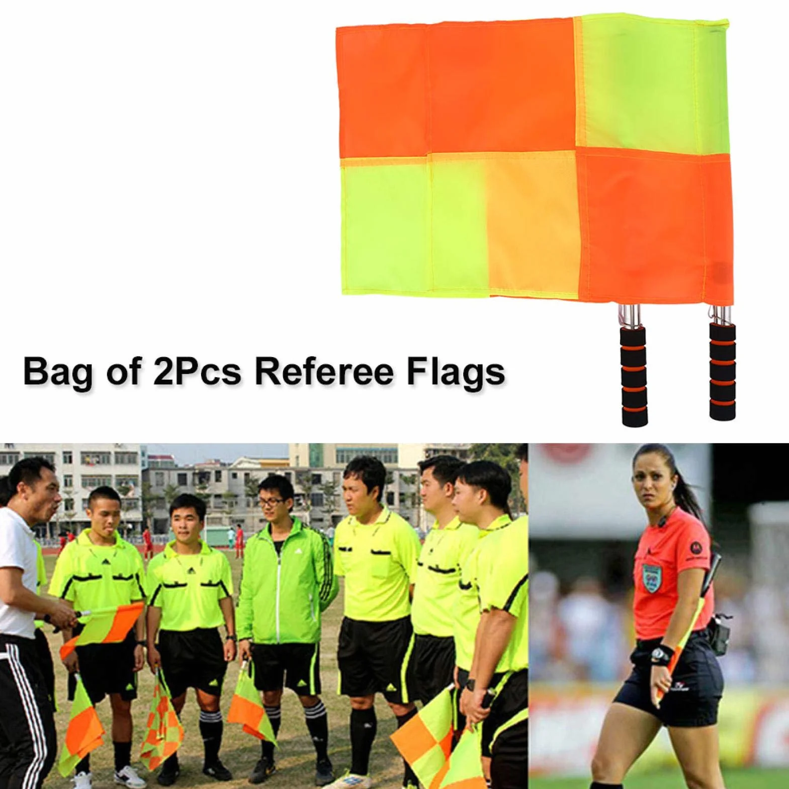 Voluxe Drapeau d'arbitre de Football, matériaux de Haute qualité Drapeau de Juge de Ligne Facile et Pratique Durable pour Amateur pour Les Amateurs de Plein air