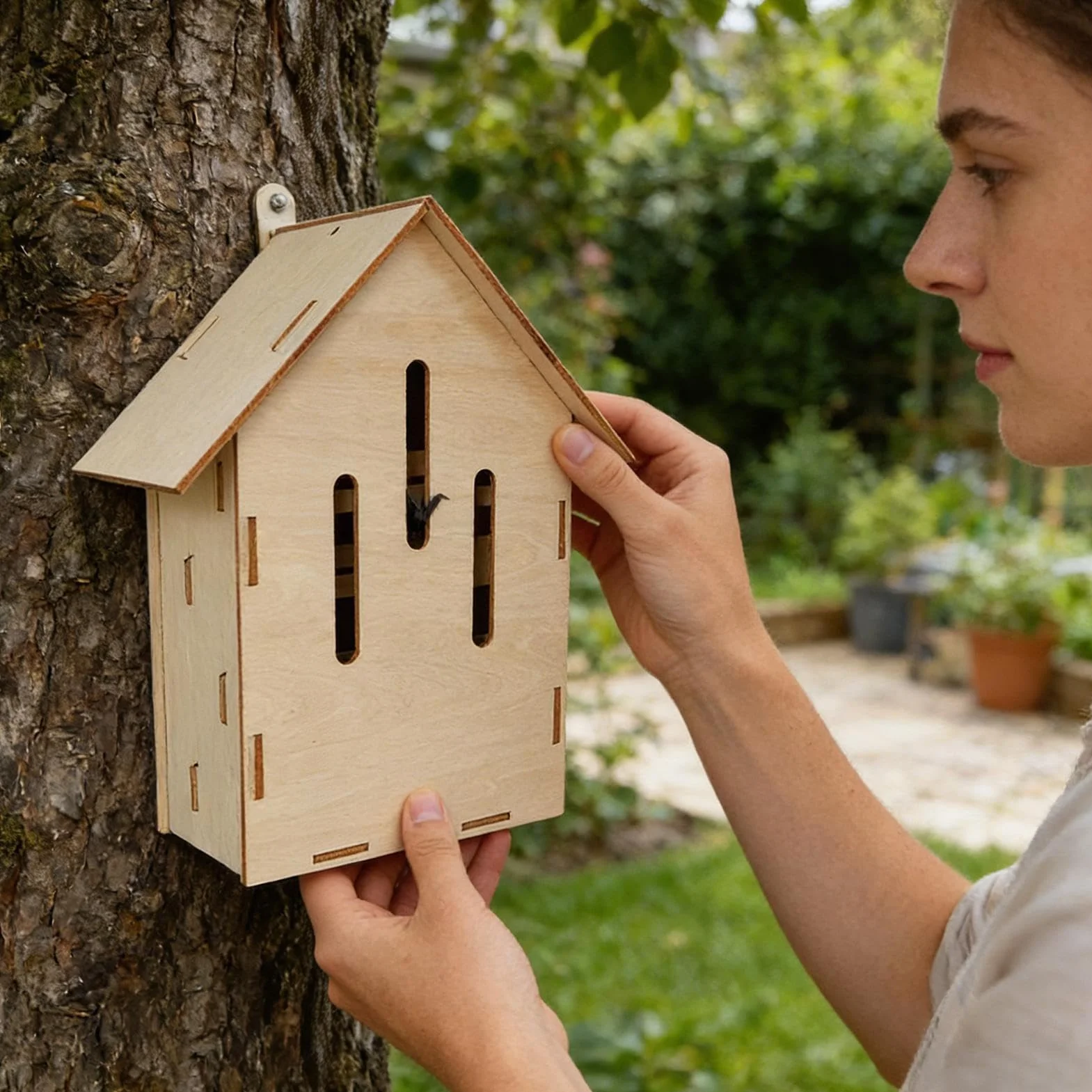 Dortoir À Chauves-Souris Bois Gîte pour Chiroptères Abri Faune Sauvage Durable Maison Jardin Extérieure