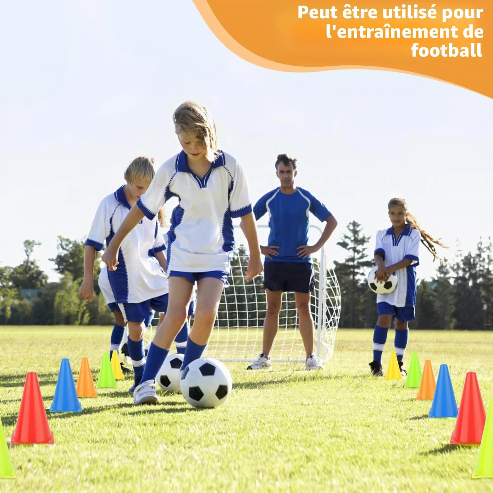 Cônes de Signalisation 18cm avec Sac de Transport pour Football, Sports, Jeux
