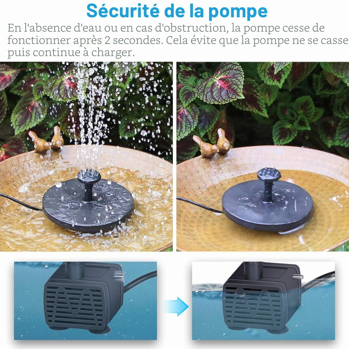 Fontaine Solaire Extérieur Flottante Pompe Bassin Solaire 5.5W pour Jardin Étang