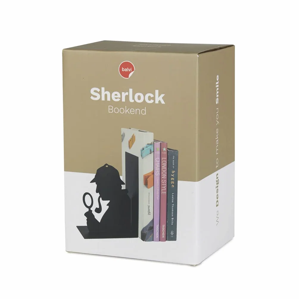 Balvi Sherlock Serre-Livres décoratifs en métal Noir Design Original