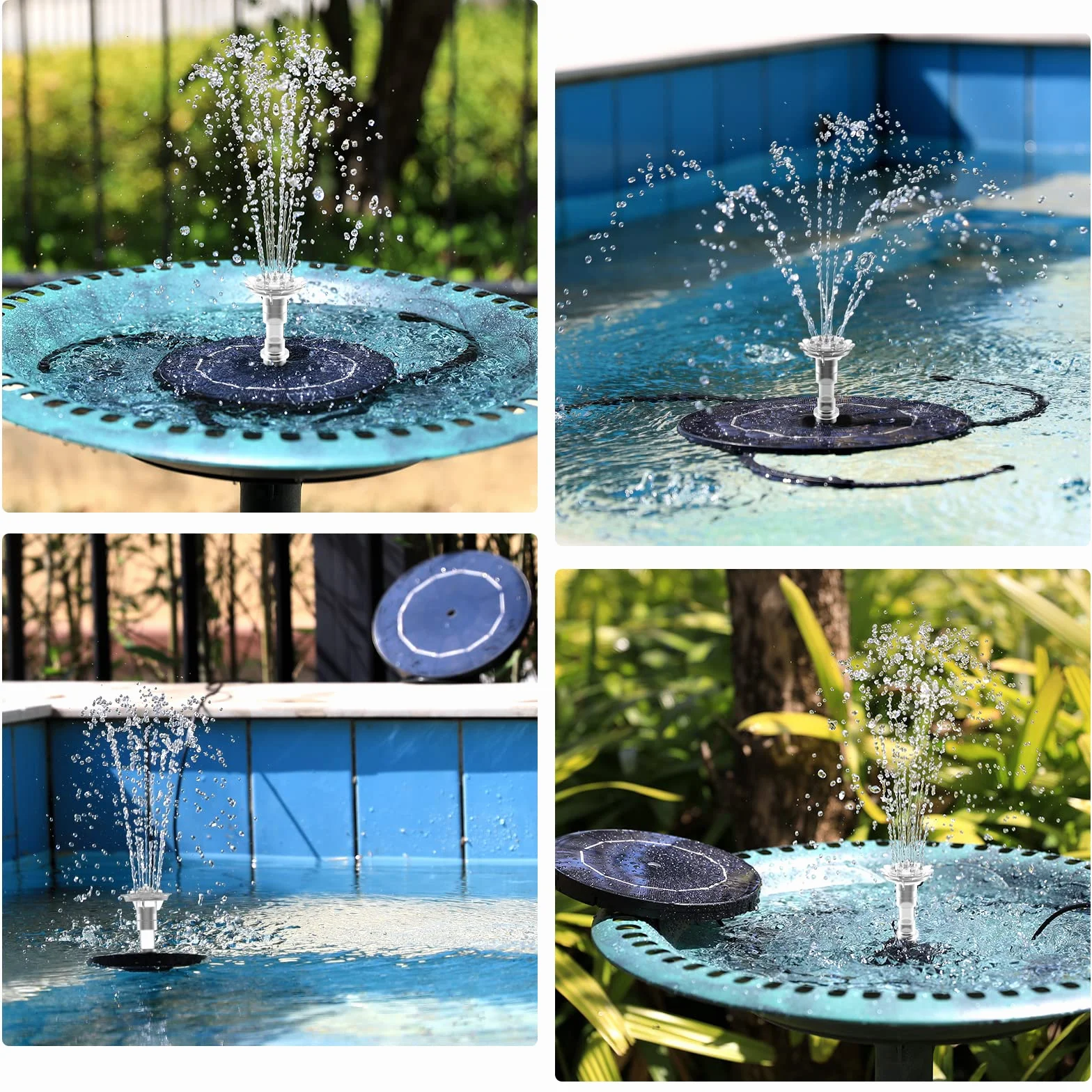 Fontaine Solaire 3.5W avec 12 Buses Pompe Solaire Bassin Exterieur pour Bain d'oiseaux Jardin