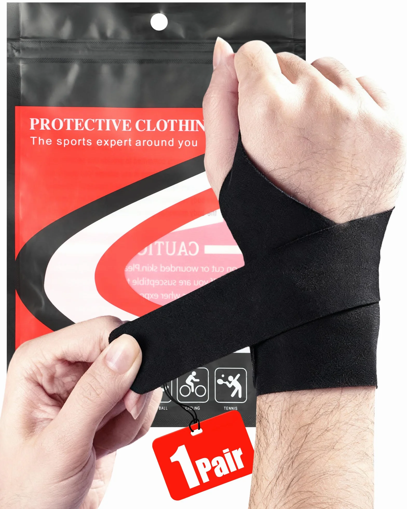Bandage Poignet Musculation Réglables, Wrist Wraps Sport Fitness Crossfit Gym Homme Femme