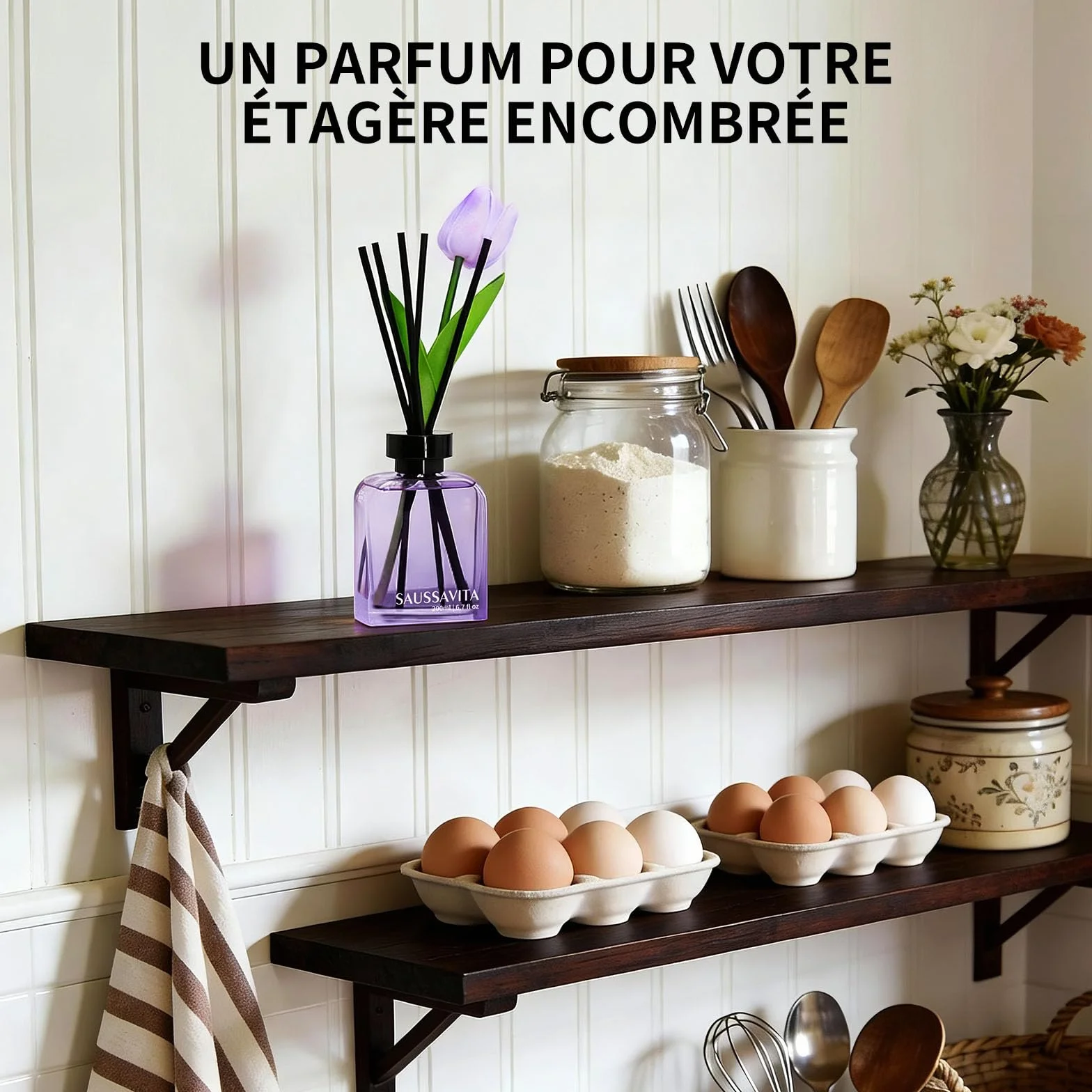 Diffuseur de Parfum Lavande 200ml avec Bâtonnets pour Maison
