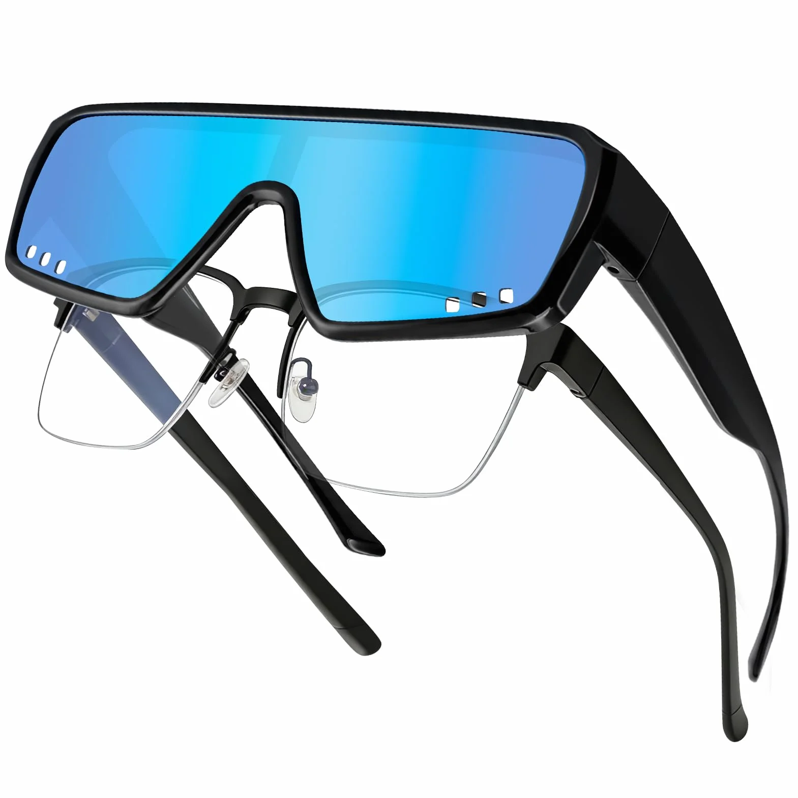 MELLIEX Lunettes de Soleil Polarisées Sport, Lunettes de Cyclisme Ultra-Légères TR90 Protection UV400, Surlunette de Soleil Homme Femme pour Vélo VTT Pêche Course et Sports de Plein Air