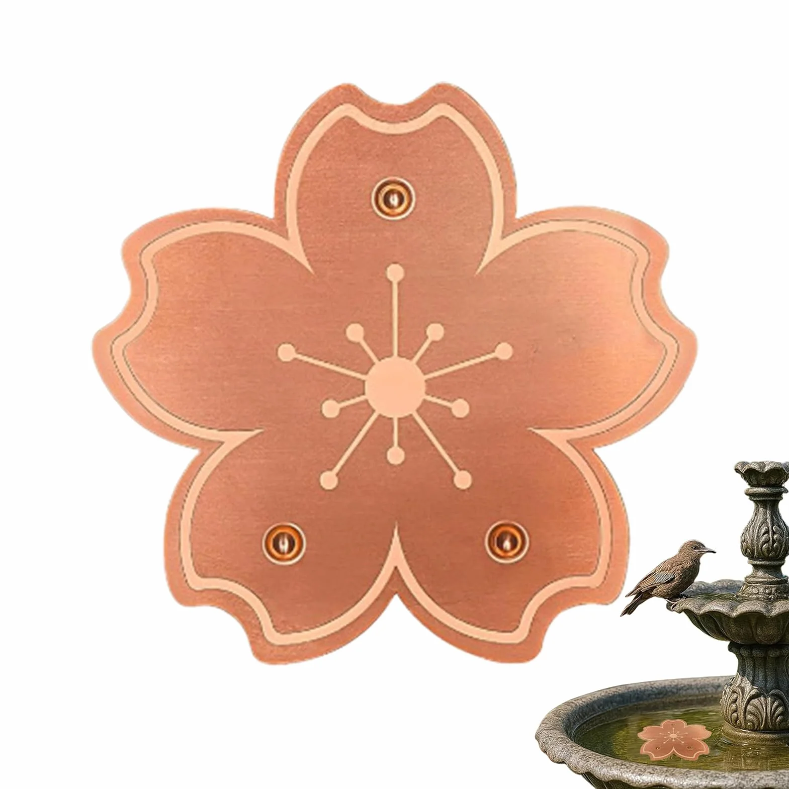 Disque de Purification Cuivre Triple Point pour Bain d'Oiseaux Accessoire Jardin