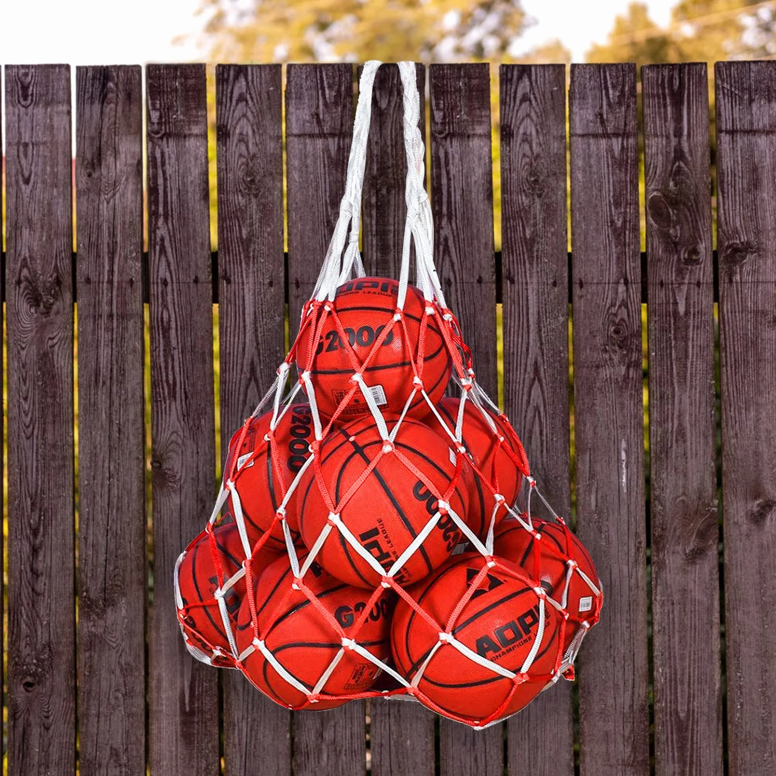 Vegena Lot de 4 filets pour balles de 10 à 15 balles - Portable - En nylon - Pour football, basketball, volley-ball, rugby, handball
