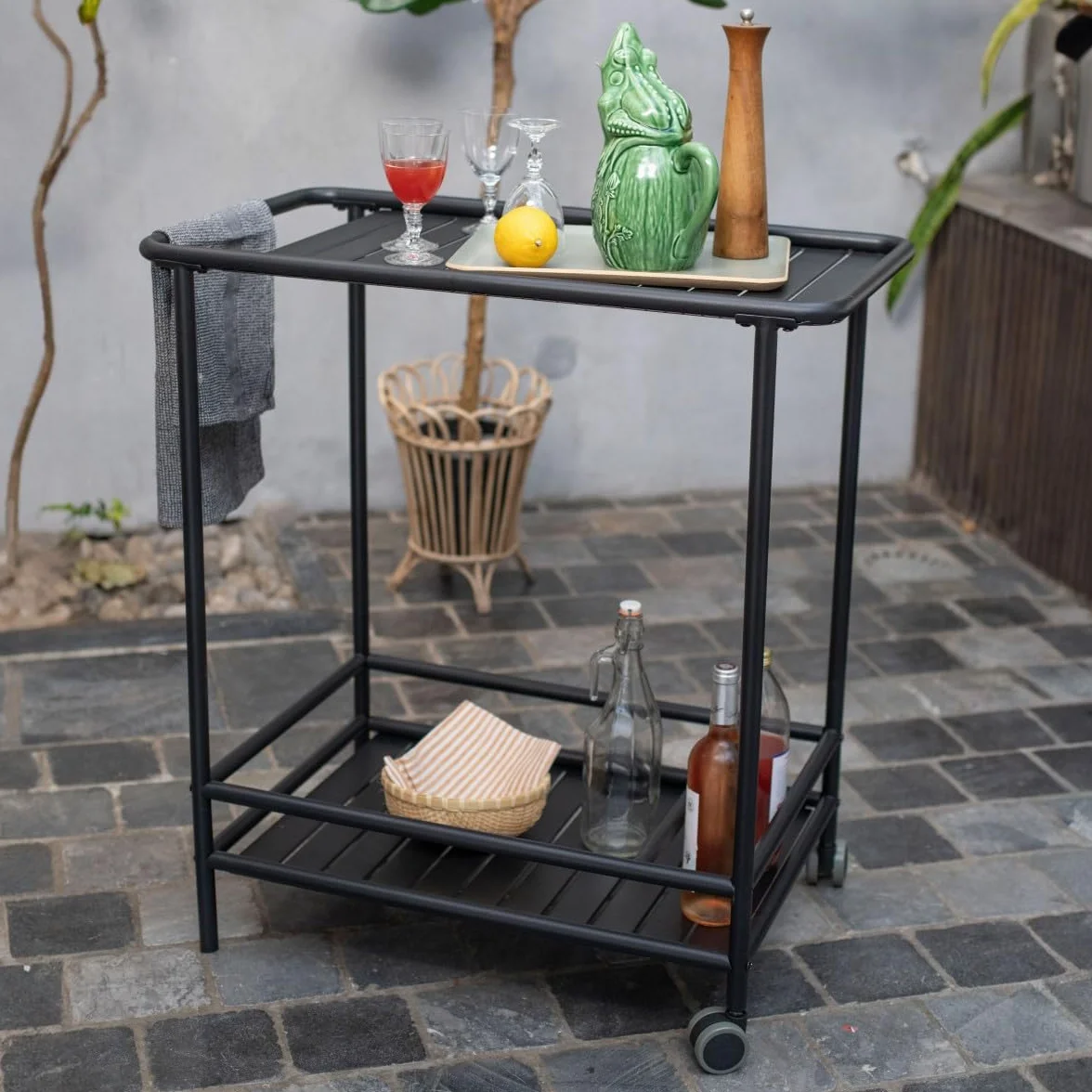 Livoo Desserte de Jardin GS163C 66x42 cm Acier 2 roulettes