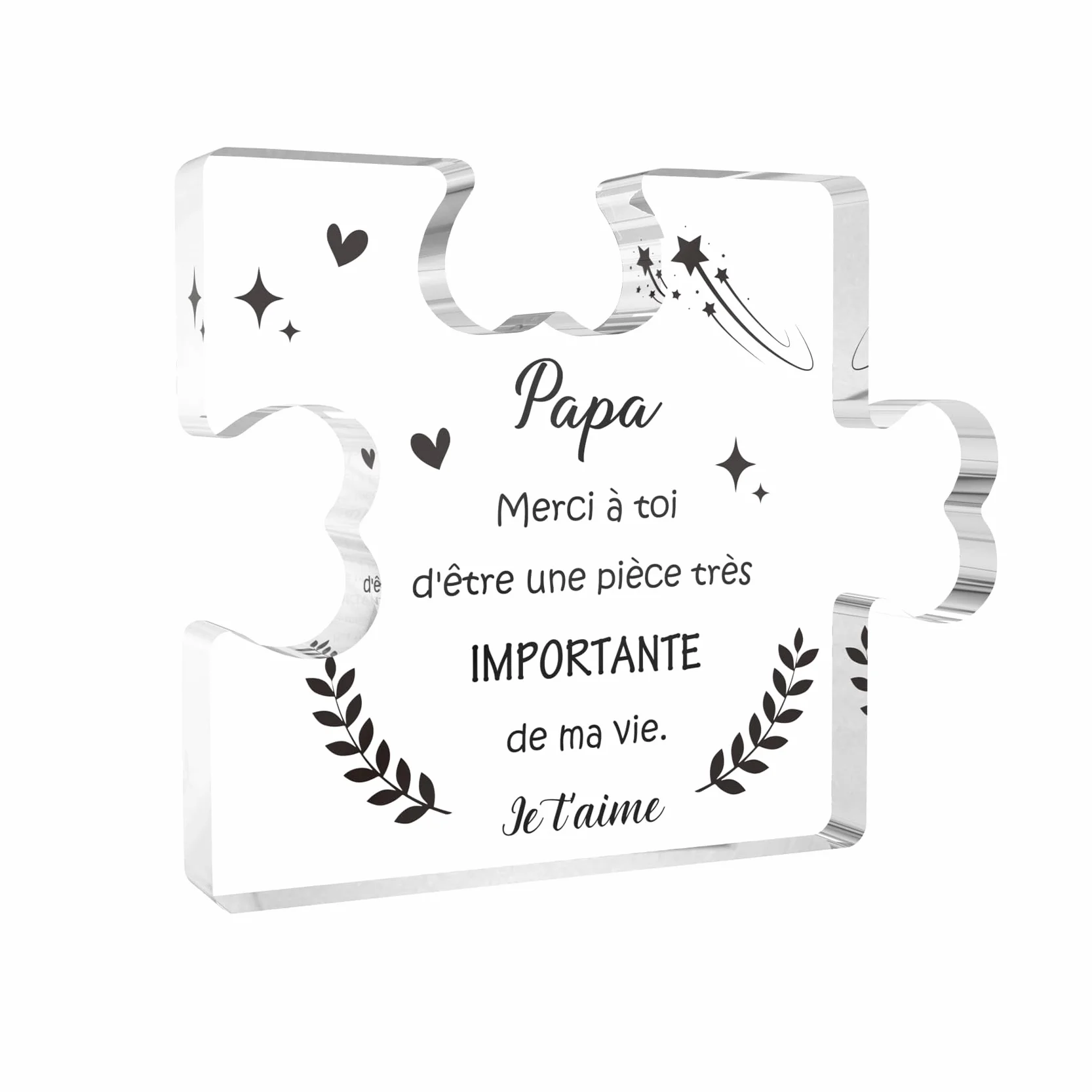 Cadeau Fête des Pères Puzzle Acrylique Original Papa Anniversaire Saint Valentin Noel