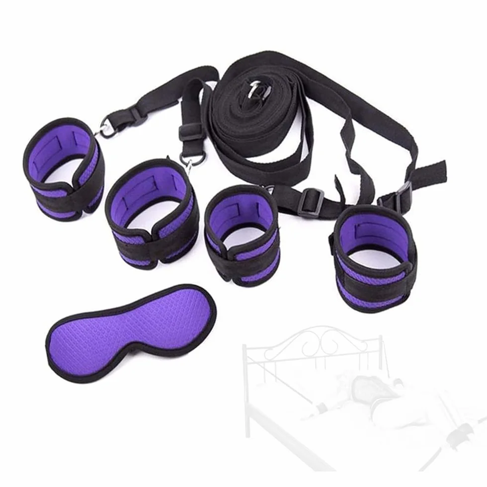 Sangle fixe double sport pour lit violet, sangle extensible à longueur réglable