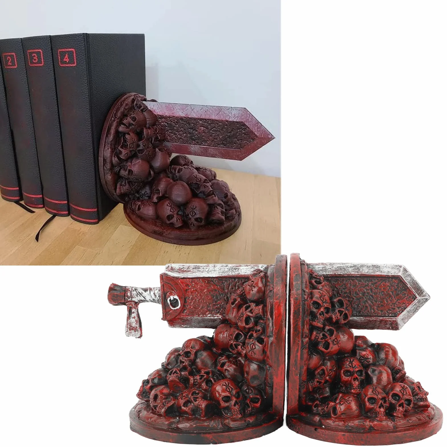 Serre-livres Berserk Vintage Résine Anime Furious Dragon Slayer Ornement Bureau