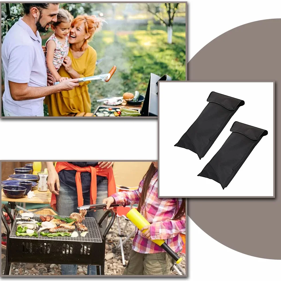 Lot de 2 sacs de rangement pliables pour outils de barbecue, pour camping, randonnée, barbecue