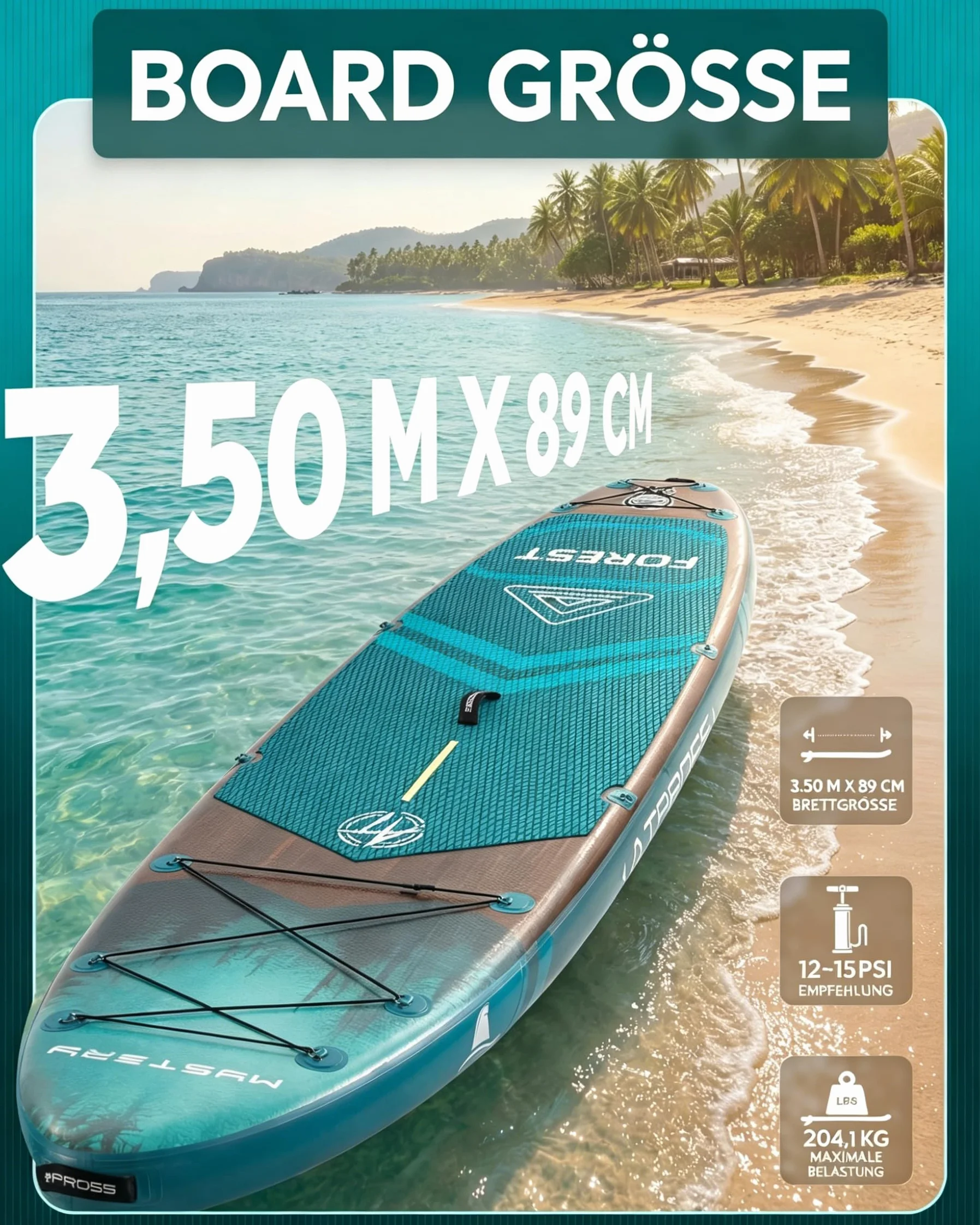 Planche à pagaie gonflable pour adultes, 350 x 89 x 15 cm, 200 kg, extra large, avec kit d'accessoires de SUP et sac à dos, planche de kayak antidérapante, stable, pour yoga, pêche, surf