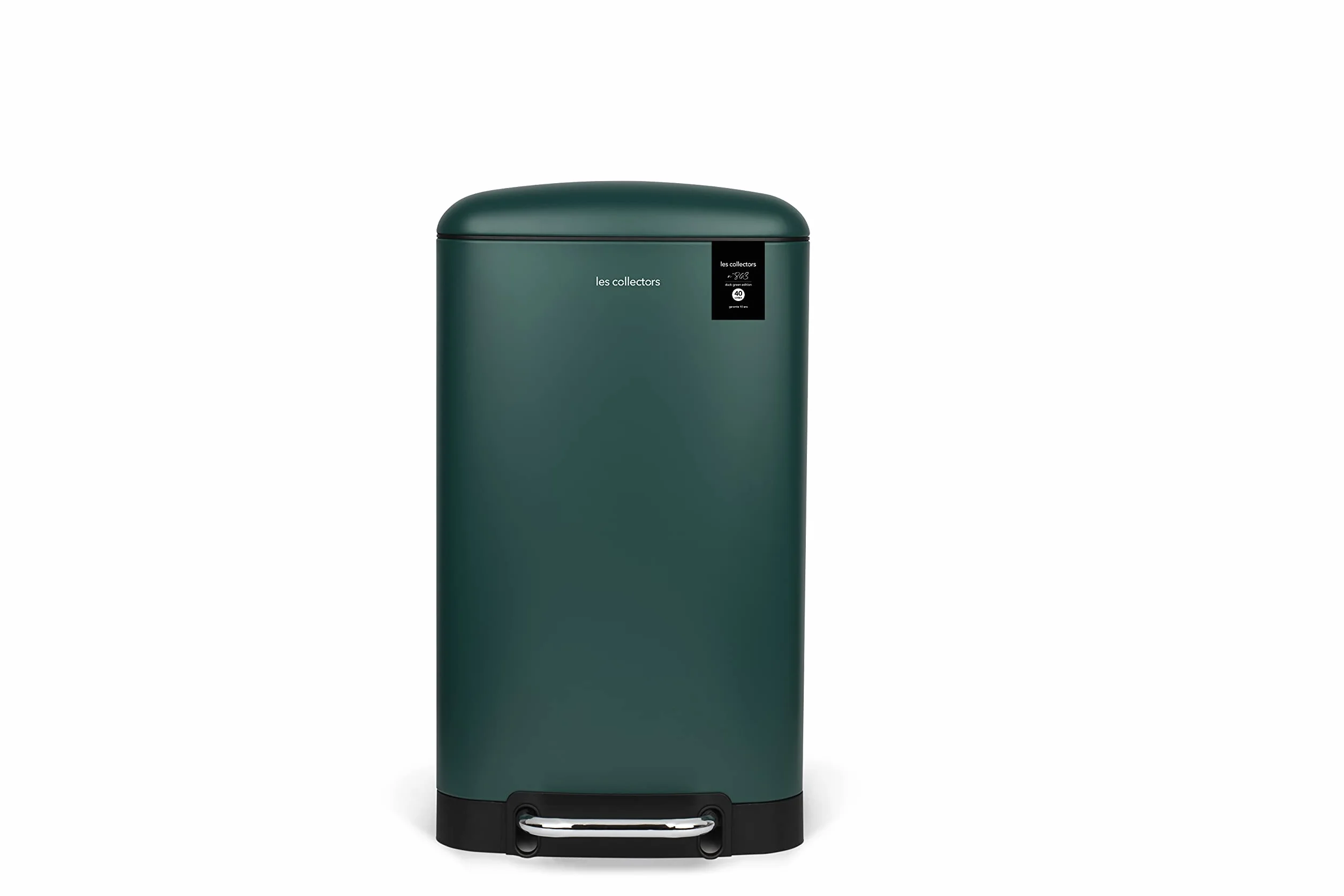 Poubelle de Cuisine à Pédale N°863, Acier inoxydable, 40L, Compacte, Fermeture silencieuse, Vert Canard