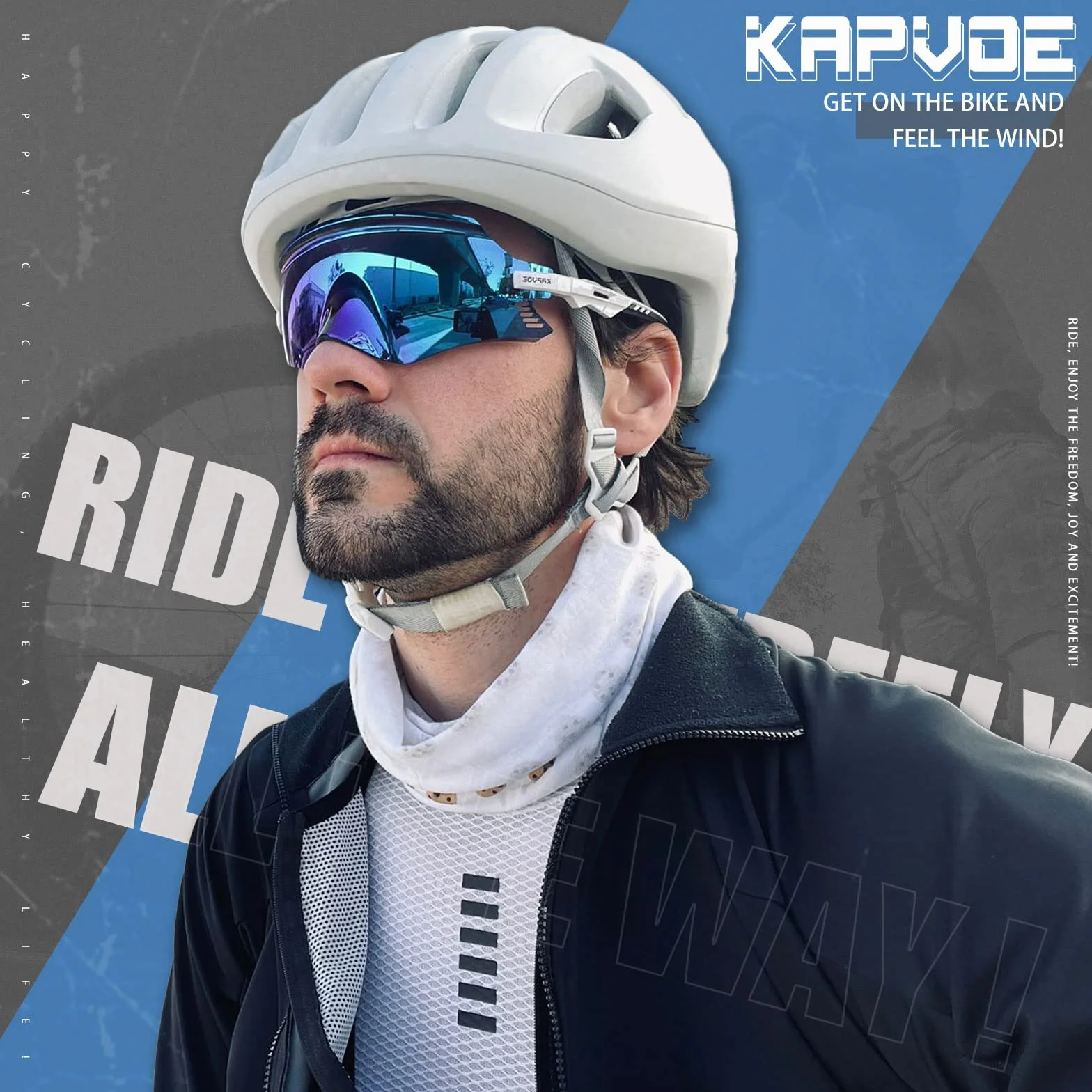 KAPVOE Lunettes de vélo VTT Sports Lunettes de soleil Vélo Moto BMX Hommes Femmes K2