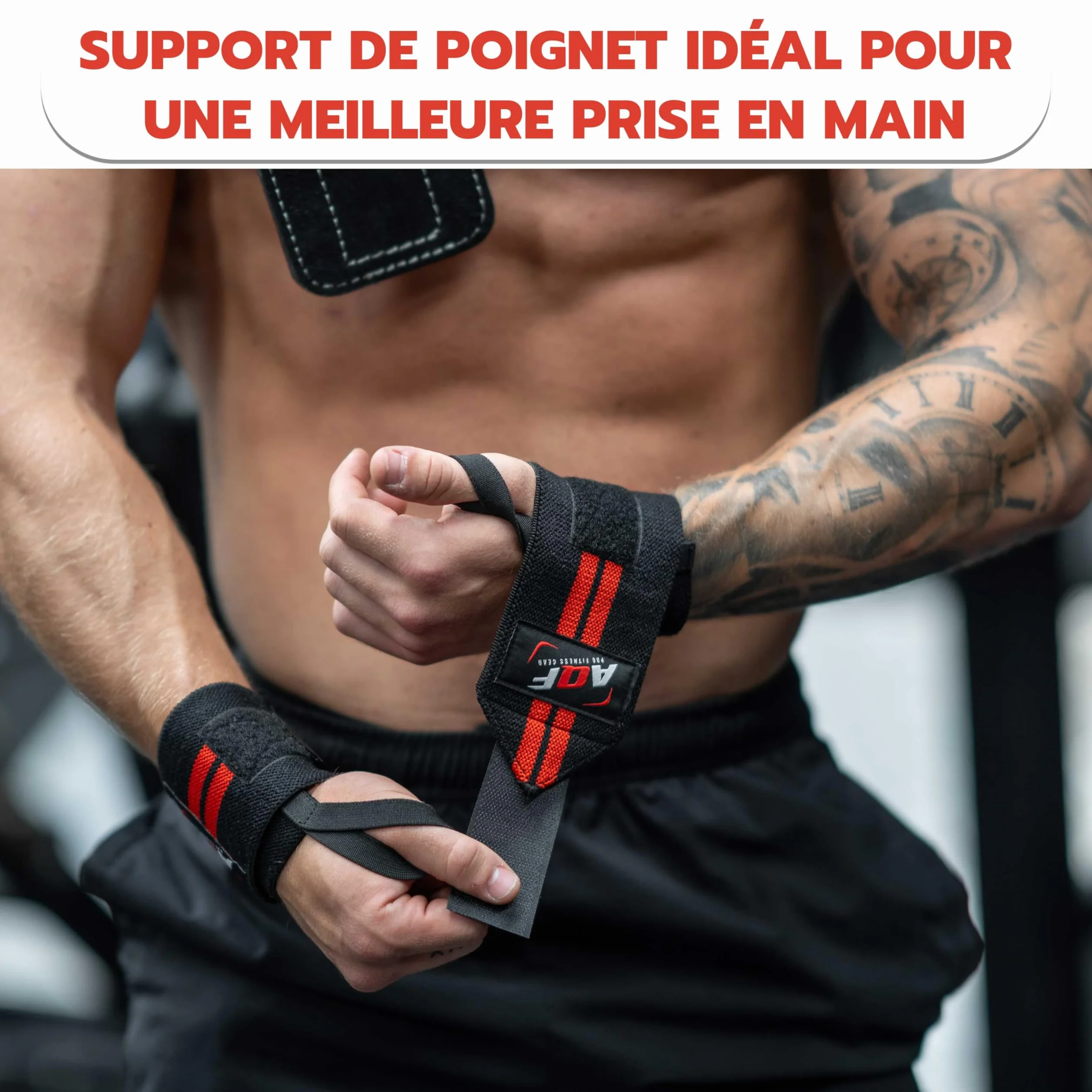 AQF Bande Poignet Musculation - IPL USPA Approuvé Protege Poignet (Paire) - Serre Attelle Poignet De Force Musculation Prennent Sangles Pour fitness, Bodybuilding, Musculation