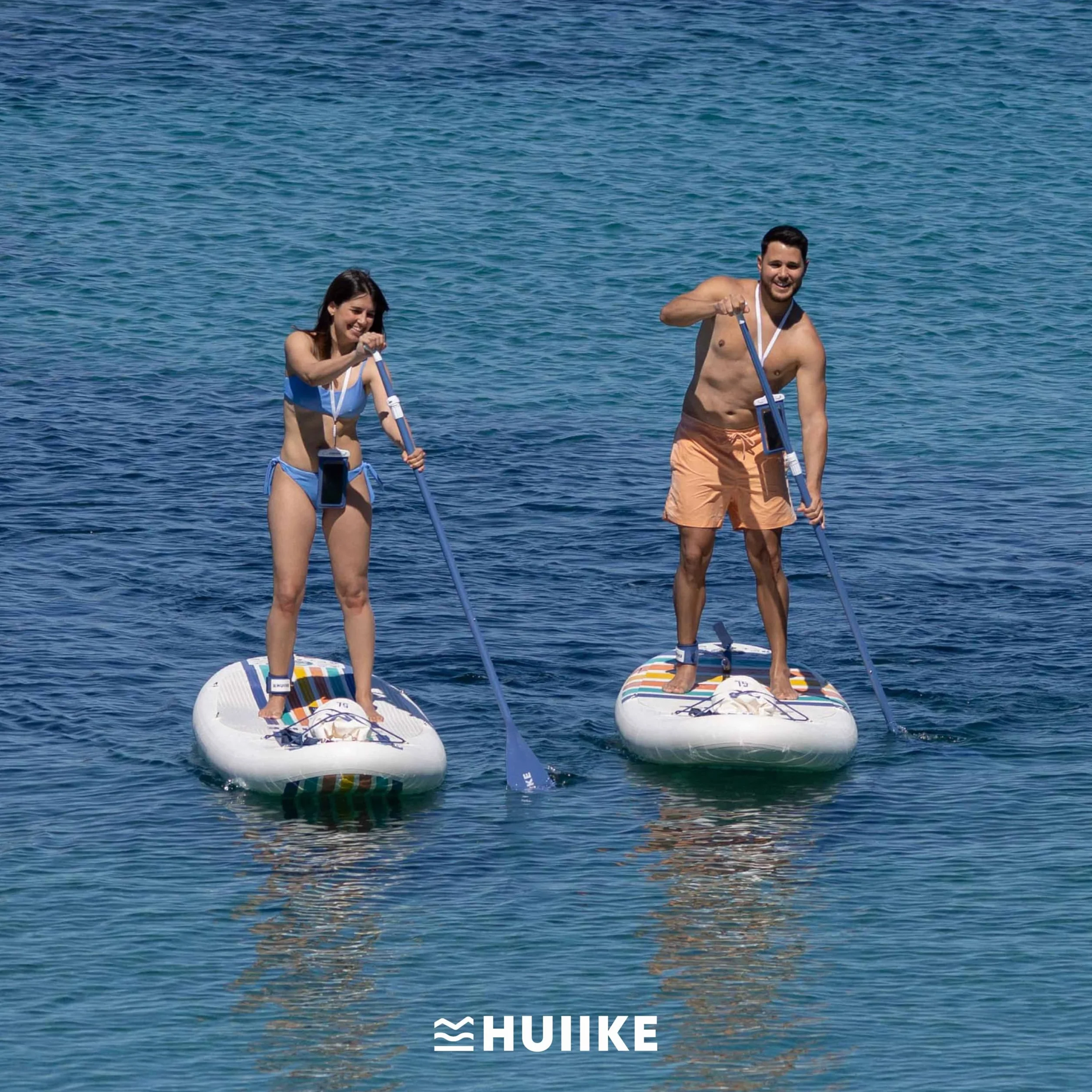 HUIIKE Paddle Gonflable Adulte avec Accessoires Inclus, Pagaie, Ailerons, Pompe. Planche de Stand Up Paddle Grande Stabilité et Résistance. 305 x 84 x 15 cm, Jusqu'à 130 kg