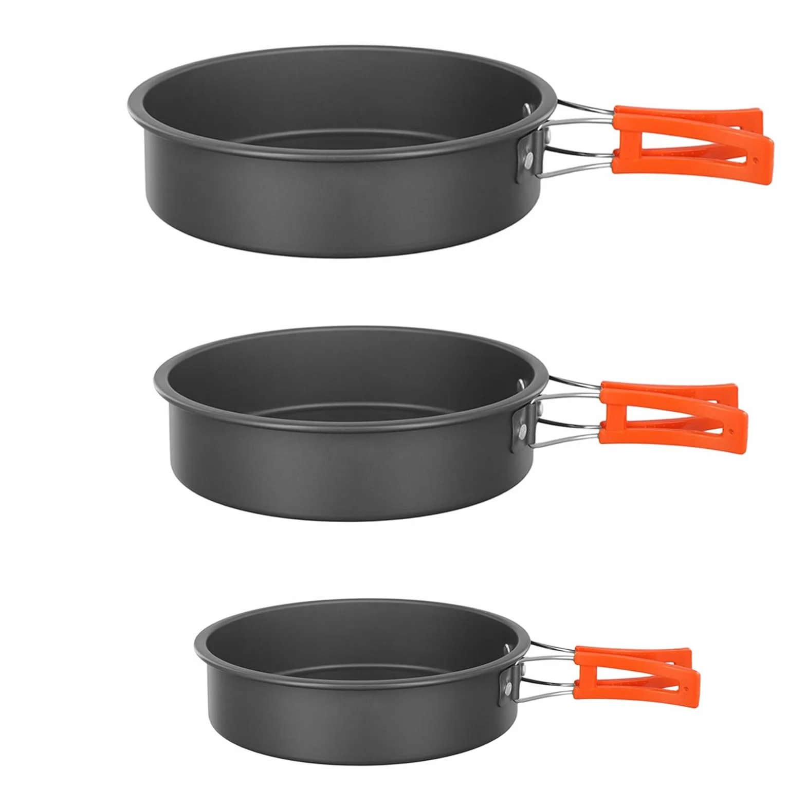 Poêle à frire de camping légère et antiadhésive avec poignée pliable pour camping en plein air, pique-nique, randonnée(grand)