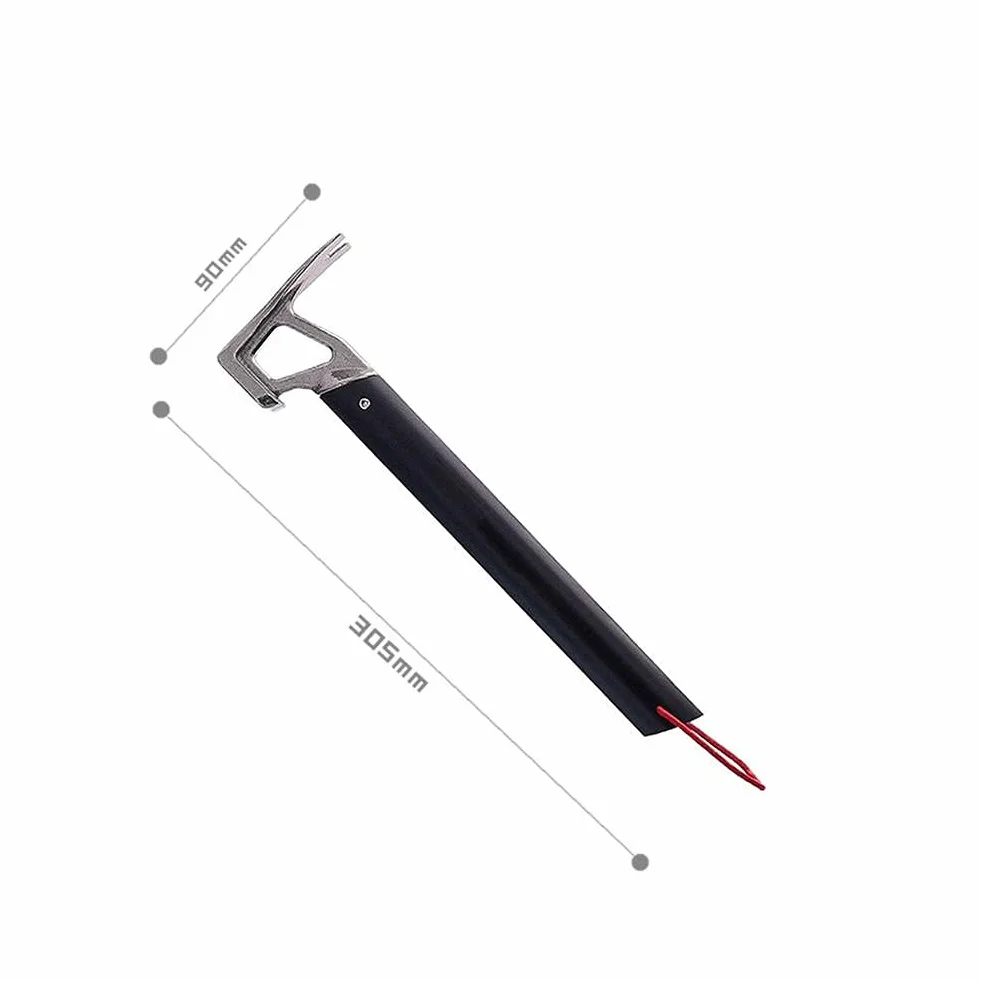 Marteau de Camping Multifonction en Aluminium avec Décrocheur de Piquets