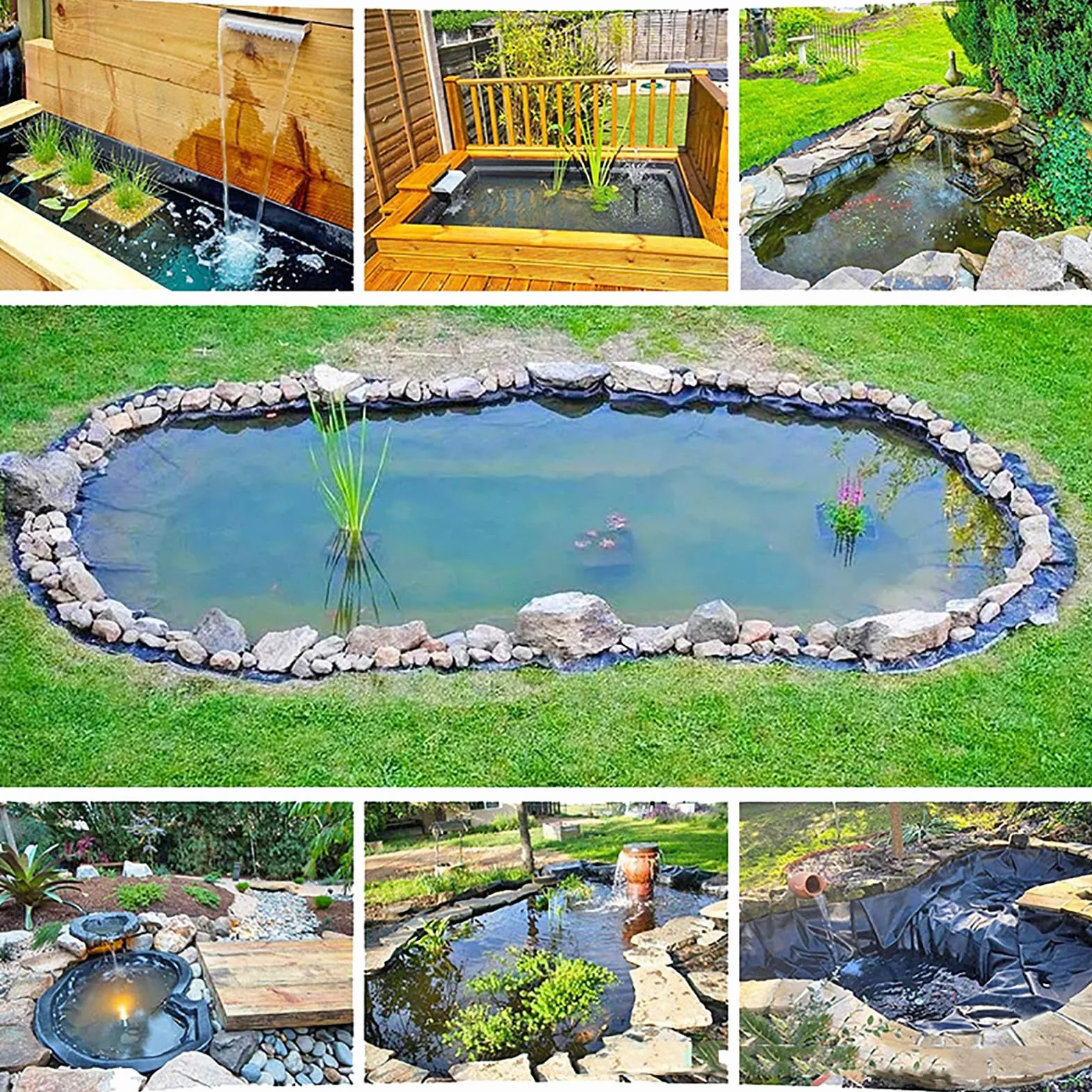 Bâche Bassin 4x6m Membrane Jardin Koi Fontaines