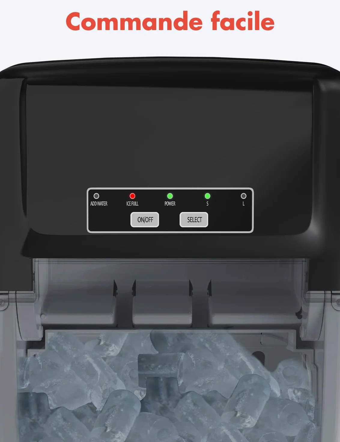 KitchenBrothers Machine à Glaçons Professionnel 12KG/24h 1,2L Portable avec Poignée