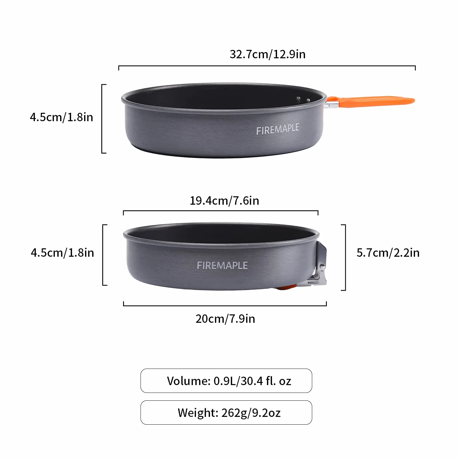 Fire-Maple Poêle à Frire de Camping avec Revêtement Antiadhésif Batterie de Cuisine Casserole Camping Légère et Durable pour La Cuisson Équipement de Cuisine en Plein Air Poêle De Randonnée Portable