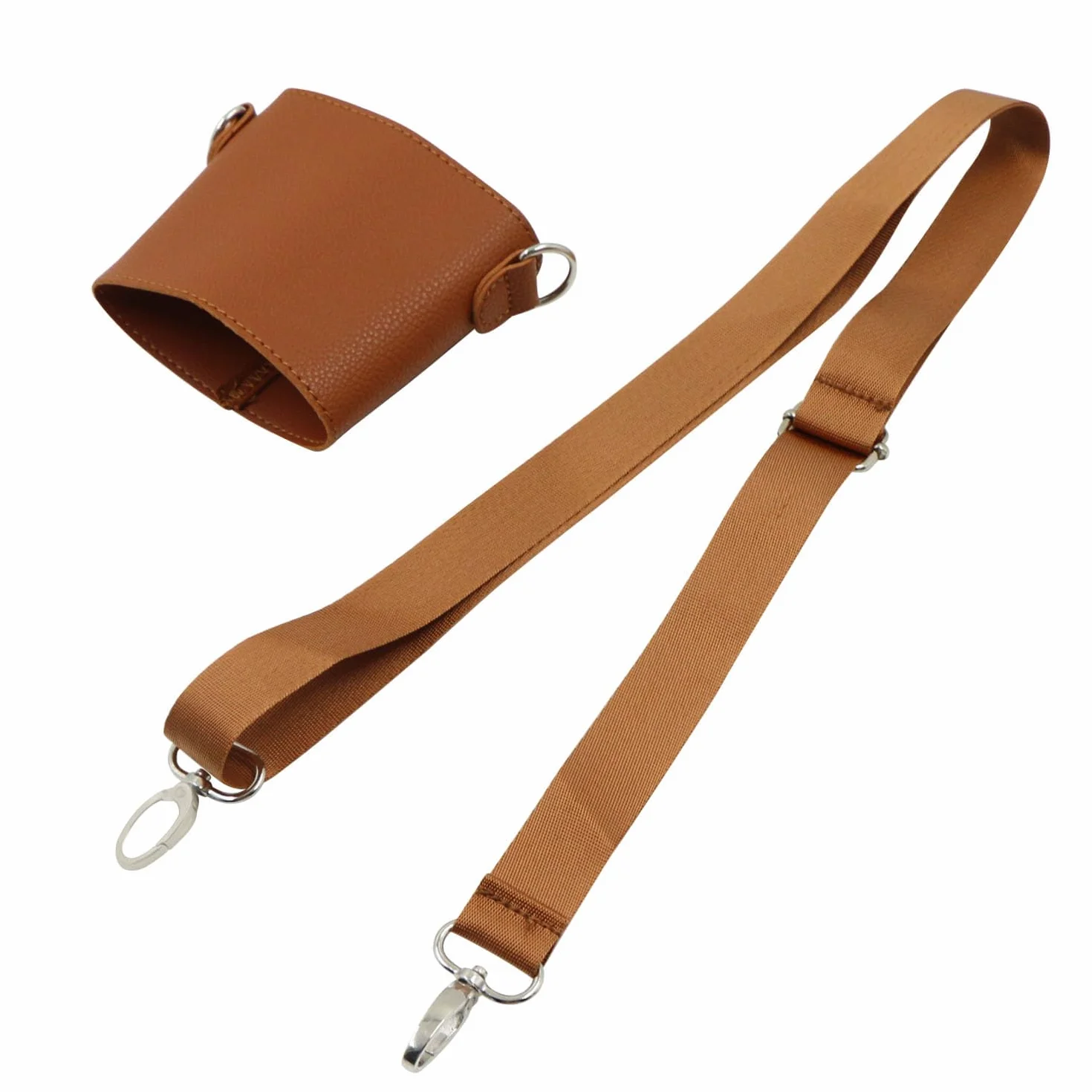 BandoulièRe Gobelet Bouteille Porte Bouilloire - RéGlable Sangle Poche Accessoire Gourde ChaîNe Collier Cordon éPaule Universel Portable Convient RandonnéE Cyclisme Grand Air Camping Voyage（Marron）
