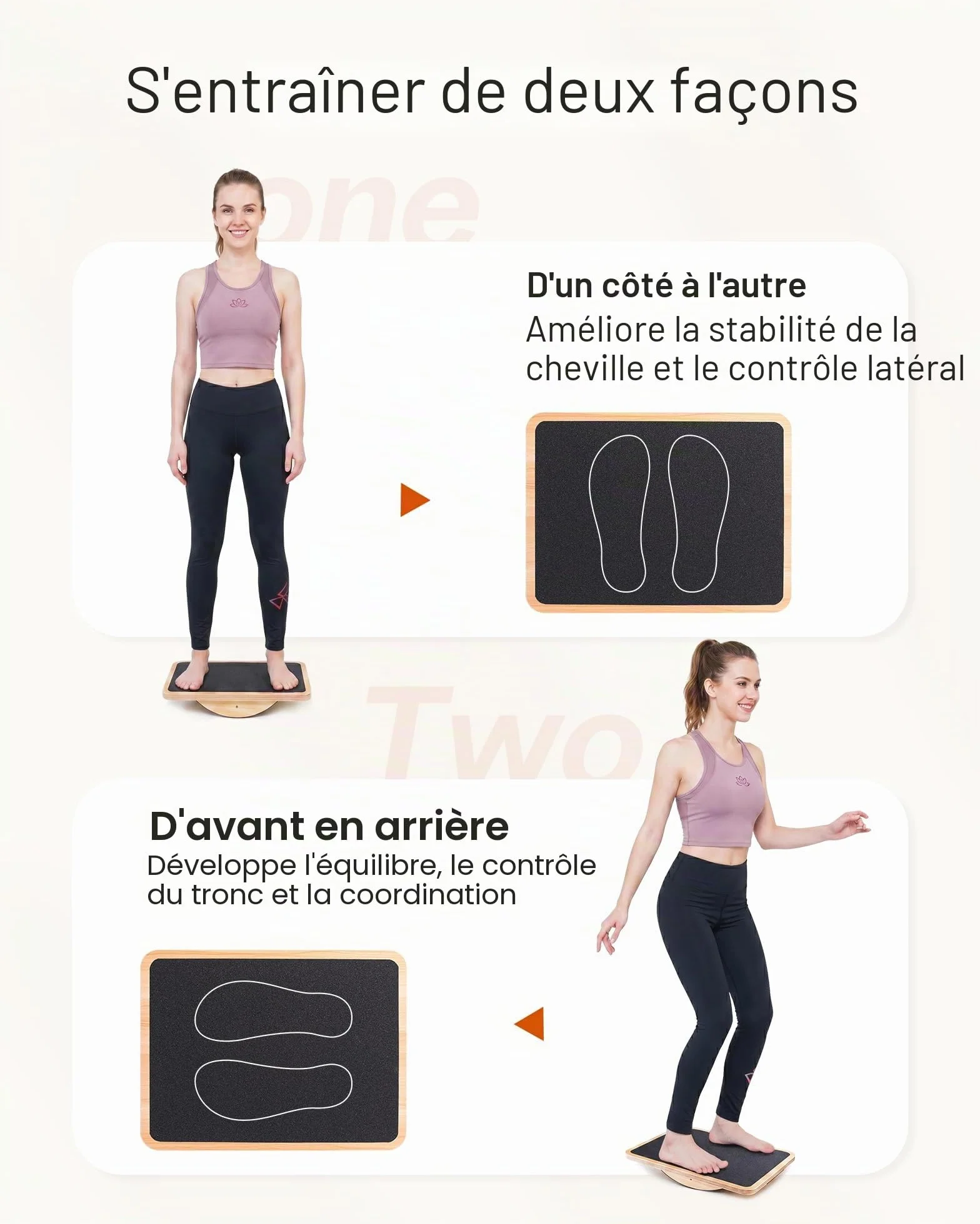 StrongTek Planche d'équilibre professionnelle en bois avec rouleau antidérapant