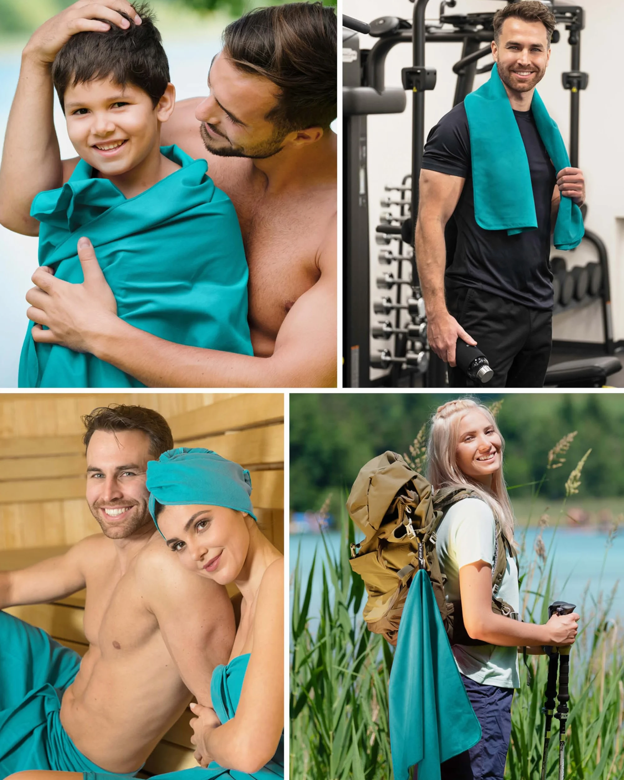 Fit-Flip Serviette Microfibre – compacte, Ultra-légère et Rapidement sèche – Serviette de Bain Microfibre – Serviettes pour Sport Musculation, Piscine, Voyages, Natation et Plage